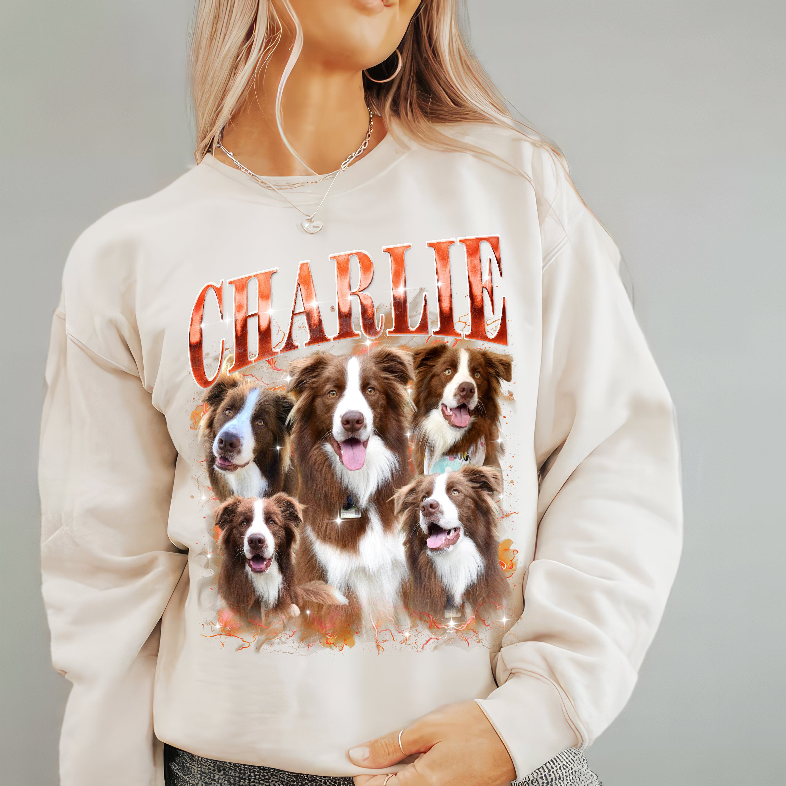 Mit & Mia Custom Dog Shirts Personalized Shirt with Face Photo Custom Pet Shirts Bootleg Rap Tee 90s Vintage Shirt Unique Birthday Gifts for Dog Cat Lovers