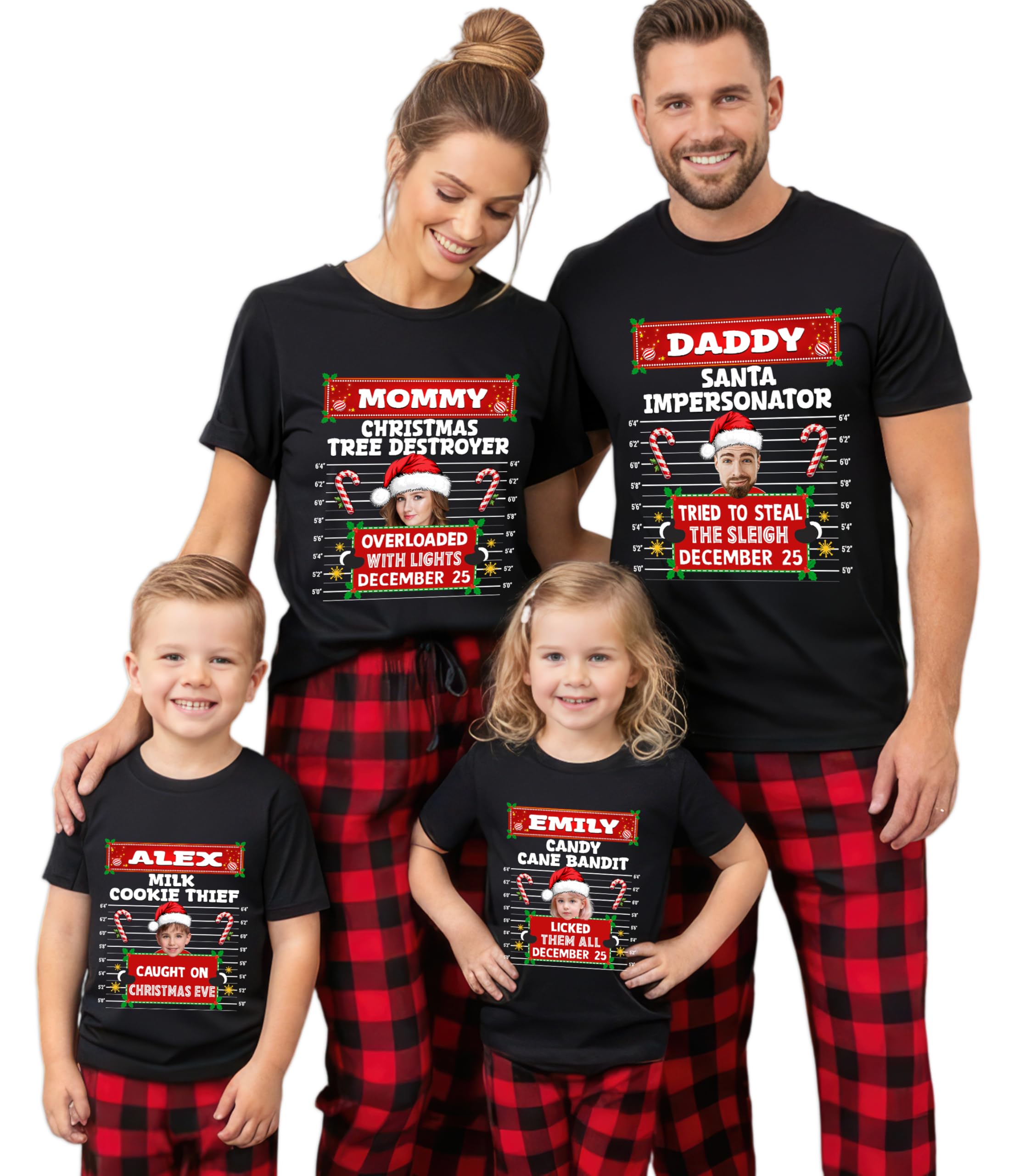 Custom Funny Family Christmas Shirt with Ugly Photo Customize Christmas Crew 2025 Sweater Funny Sarcastic Matching Outfit Xmas Squad Santa T-Shirt