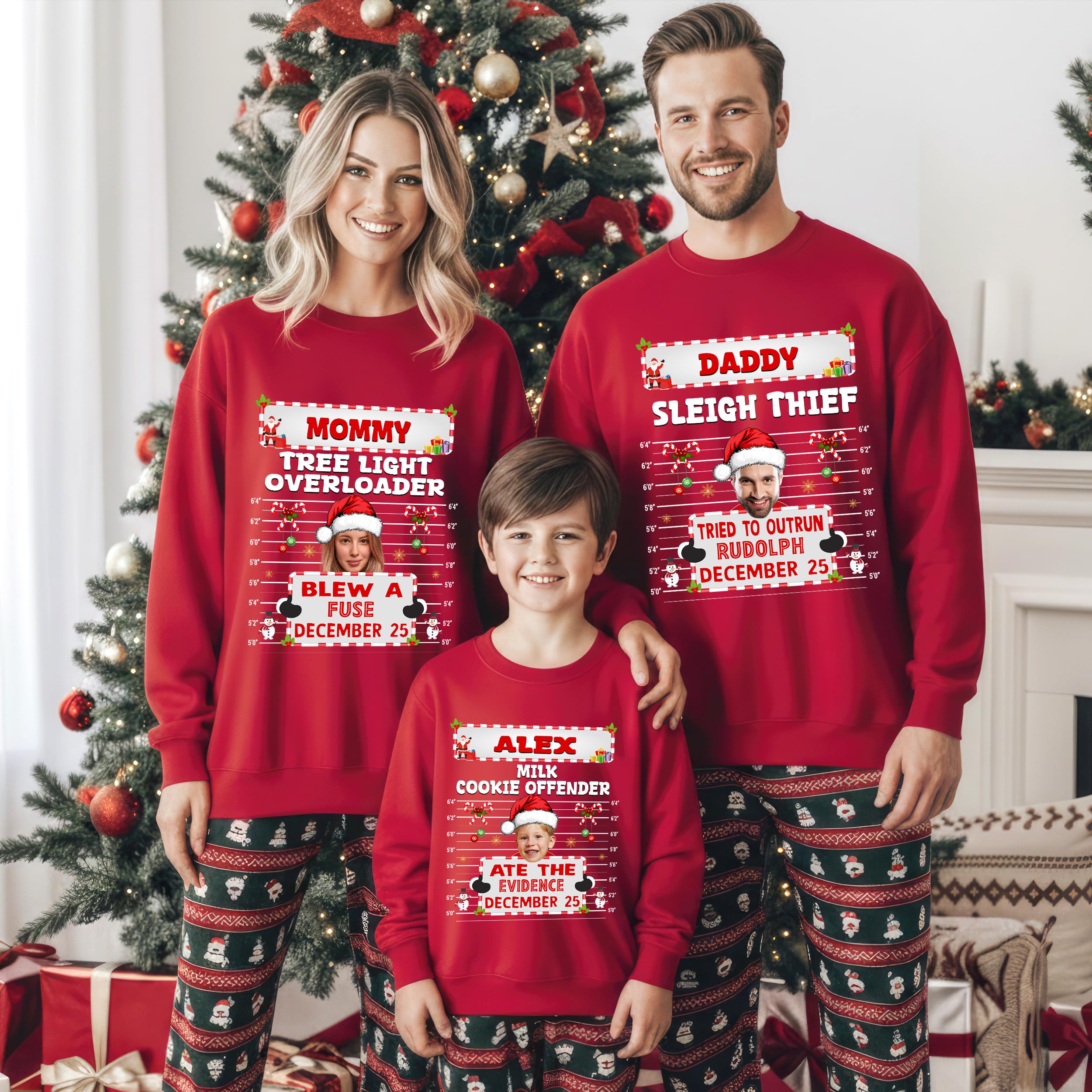 Custom Funny Family Christmas Shirt with Ugly Photo Customize Christmas Crew 2025 Sweater Funny Sarcastic Matching Outfit Xmas Squad Santa T-Shirt