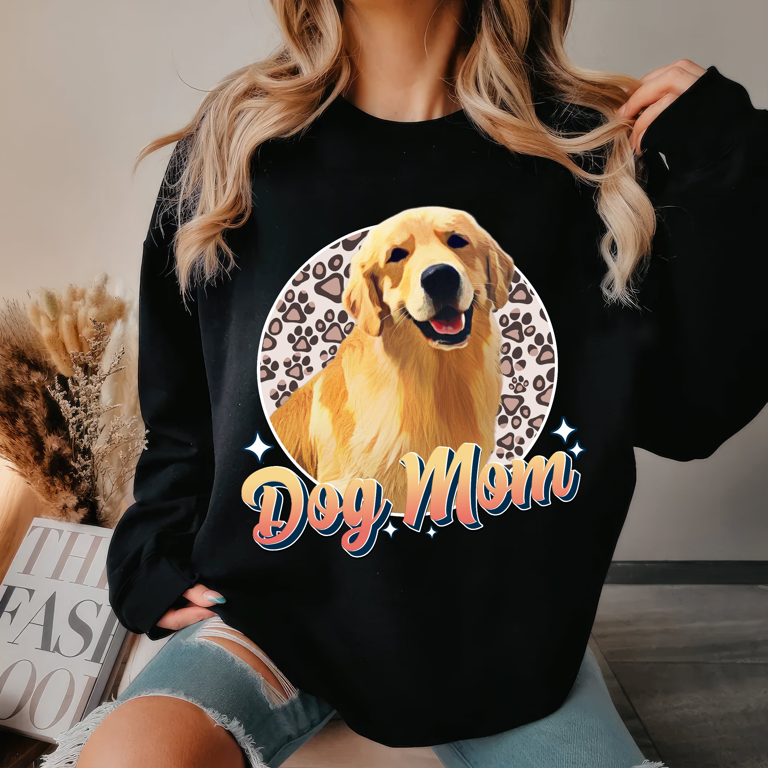 Mit & Mia Custom Shirts with Photo Custom Dog Shirt Vintage Shirt for Boyfriend Girlfriend Dog Mom Shirt Custom Pet Shirt Graphic Tees Gift for Dog Cat Lovers Dog Birthday