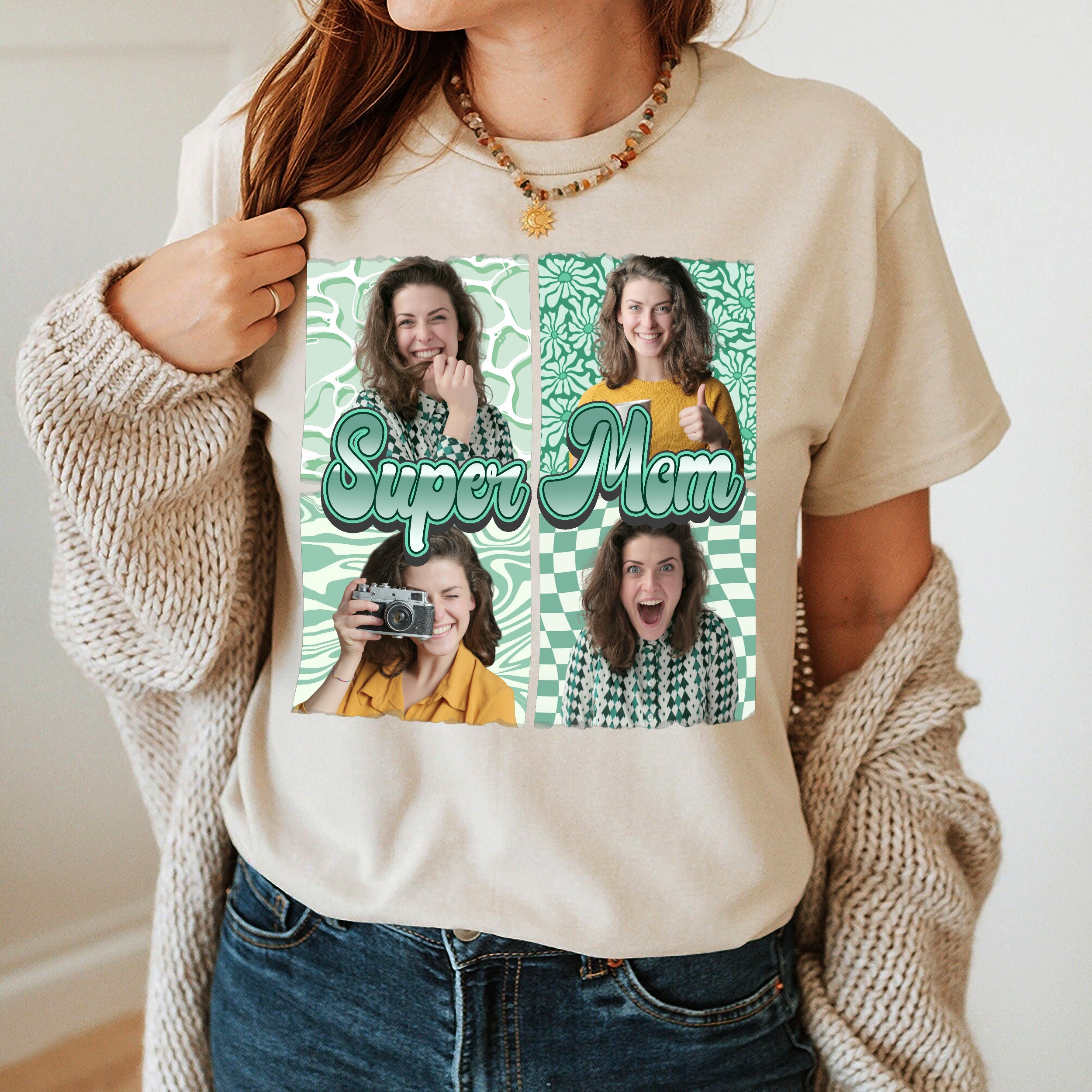 Mit & Mia Custom T Shirts Funny Mom Shirt for Mama Personalized Shirt with Face Photo New Mom Gifts for Mothers Day from Daughter Son