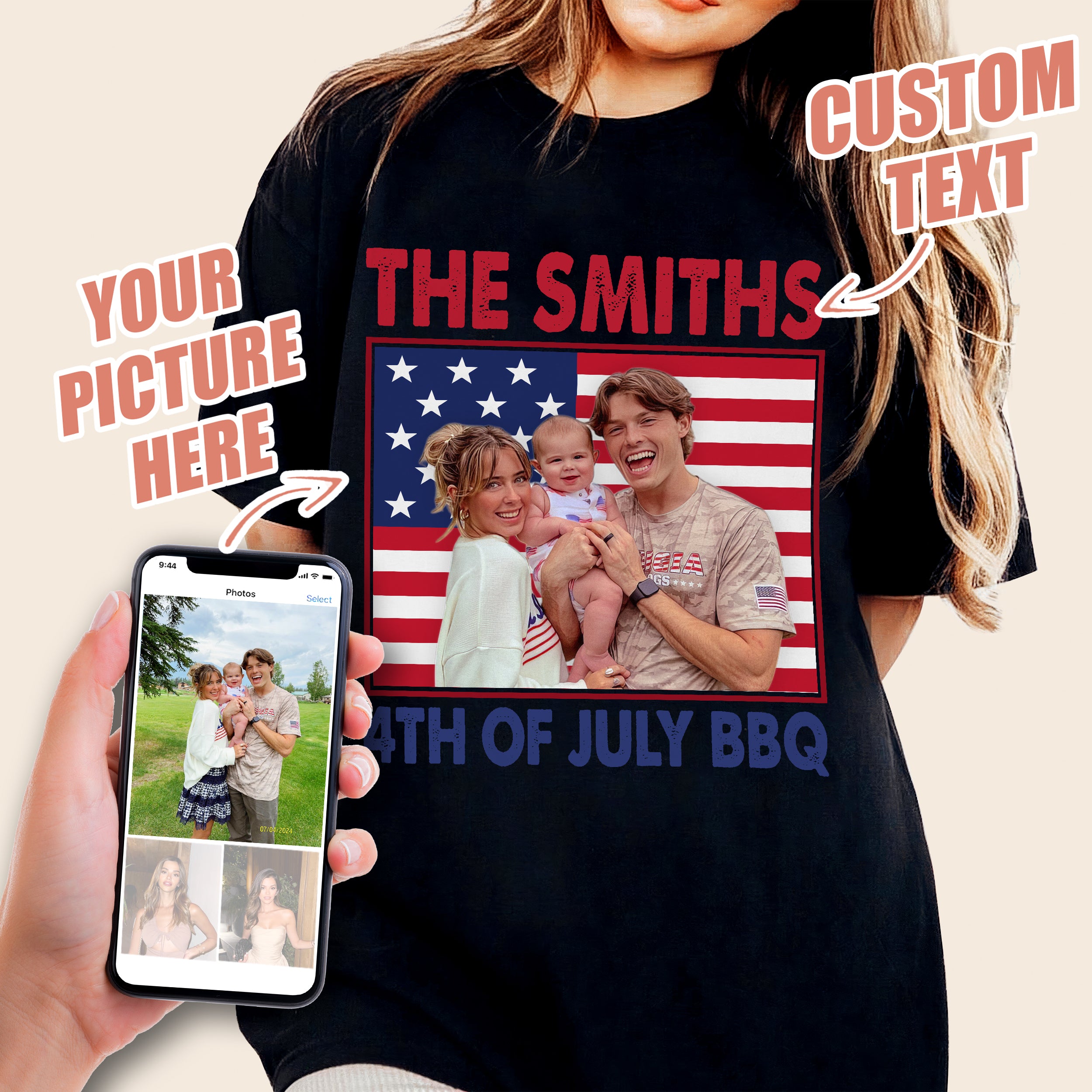 Personalized 4th of July Shirt American Flag Shirts Women 4th of July Graphic Tee Independence Day Custom T Shirts for Men Patriotic Shirts for Women