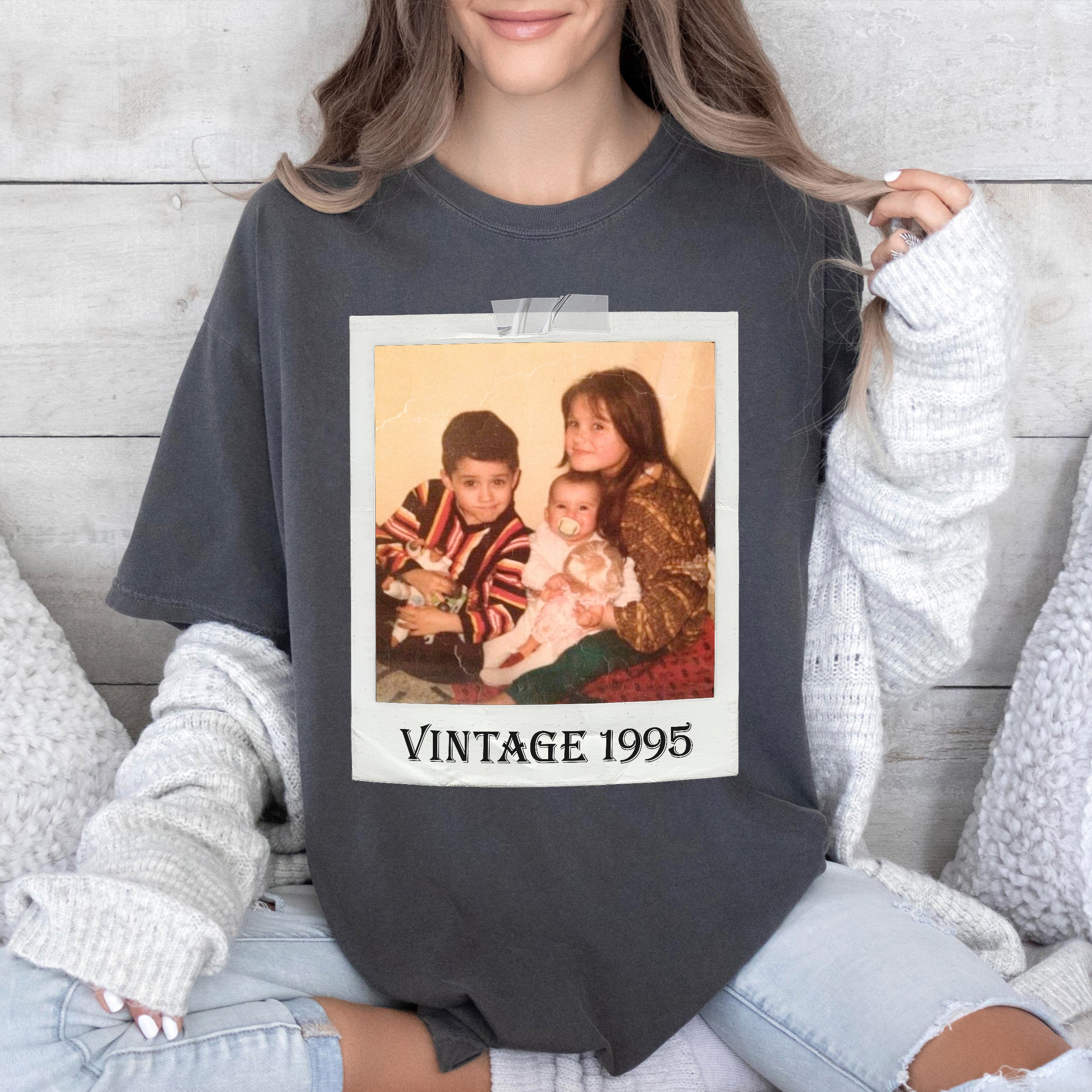Mit & Mia Custom Vintage Shirt Custom Birthday Shirt with Photo Custom T Shirt Birthday Gift for Boyfriend Girlfriend Shirt with Picture Custom Photo Shirt Halloween