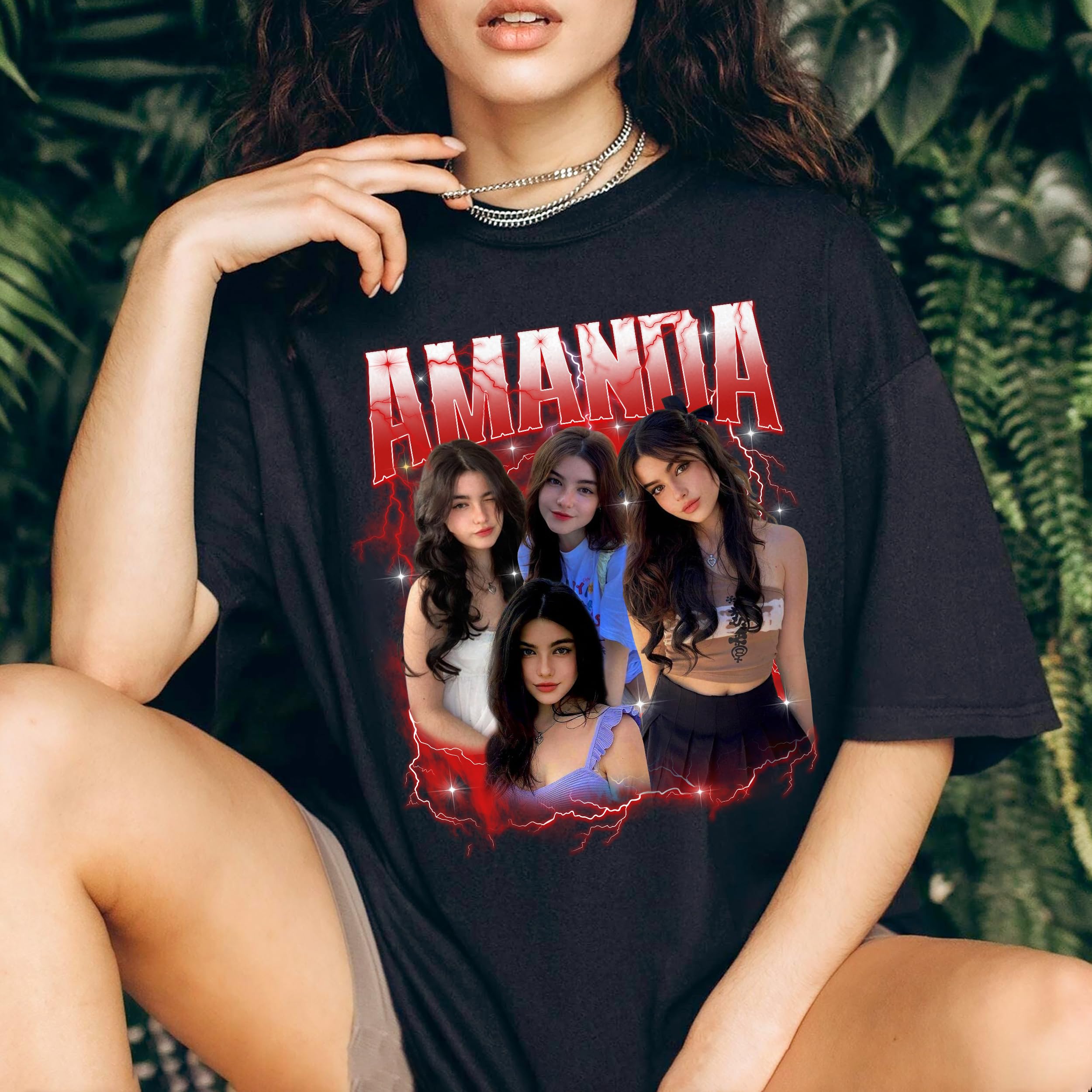 Mit & Mia Custom Shirt for Boyfriend Girlfriend Bootleg Rap Tee Shirt with Vintage Face Photo Gift Idea for Birthday and Valentines Day