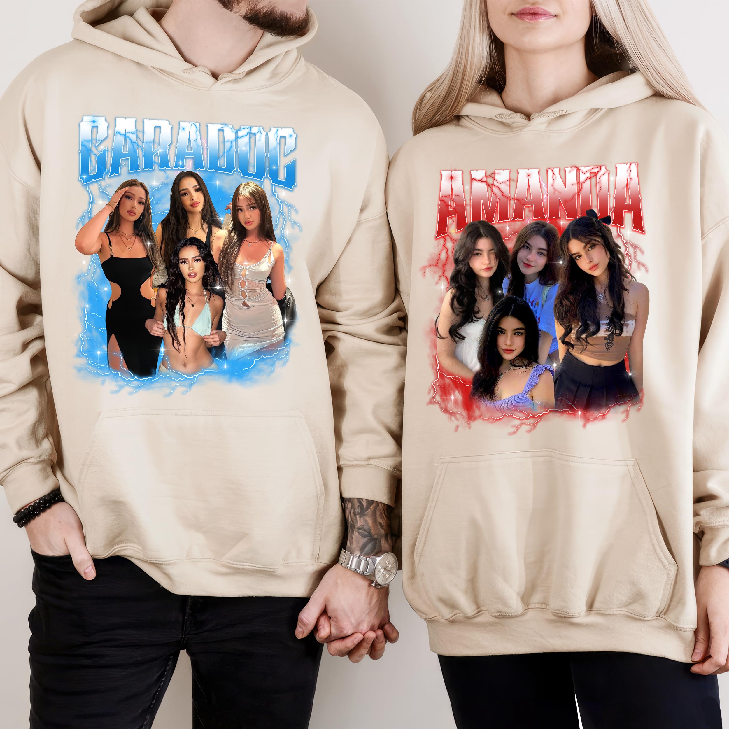 Mit & Mia Custom Shirt for Boyfriend Girlfriend Bootleg Rap Tee Shirt with Vintage Face Photo Gift Idea for Birthday and Valentines Day