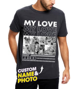 Mit & Mia Customized Father's Day Birthday Gifts for Dad - Custom Bootleg Rap Tee Vintage Face Shirt With Photos - Gifts for Papa Grandpa From Daughter Son Wife
