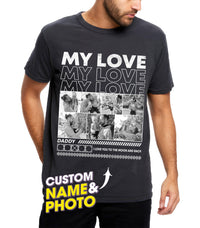 Customized Father's Day Birthday Gifts for Dad - Custom Bootleg Rap Tee Vintage Face Shirt With Photos - Gifts for Papa Grandpa From Daughter Son Wife