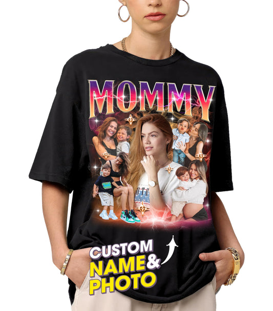 Mit & Mia Custom Bootleg Rap Tee Mom Shirt Custom Vintage Shirt Mama Collage T-Shirt Mom Photo Shirt Gift for Mom Mothers Day
