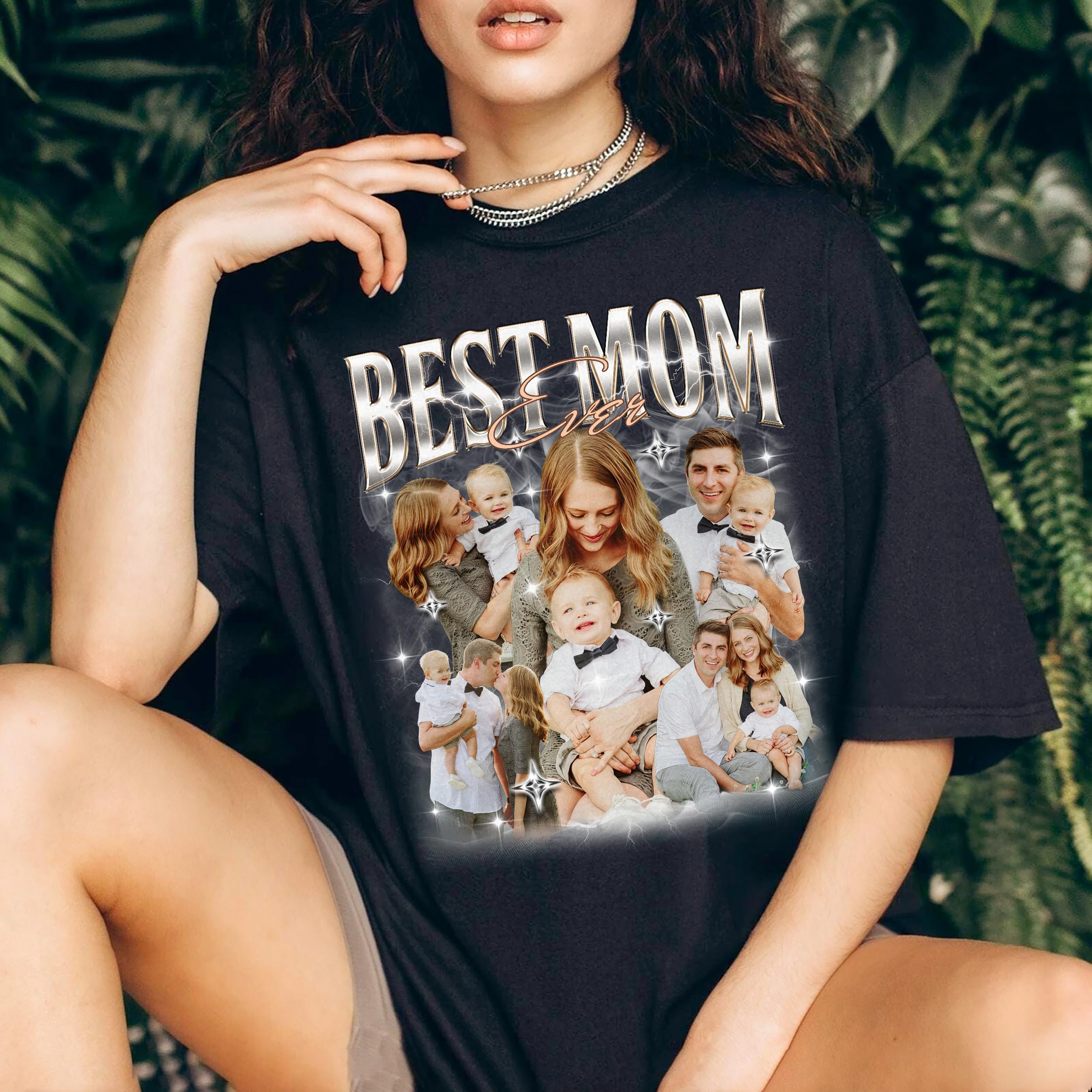 Mit & Mia Custom Bootleg Rap Tee Mom Shirt Custom Vintage Shirt Mama Collage T-Shirt Mom Photo Shirt Gift for Mom Mothers Day