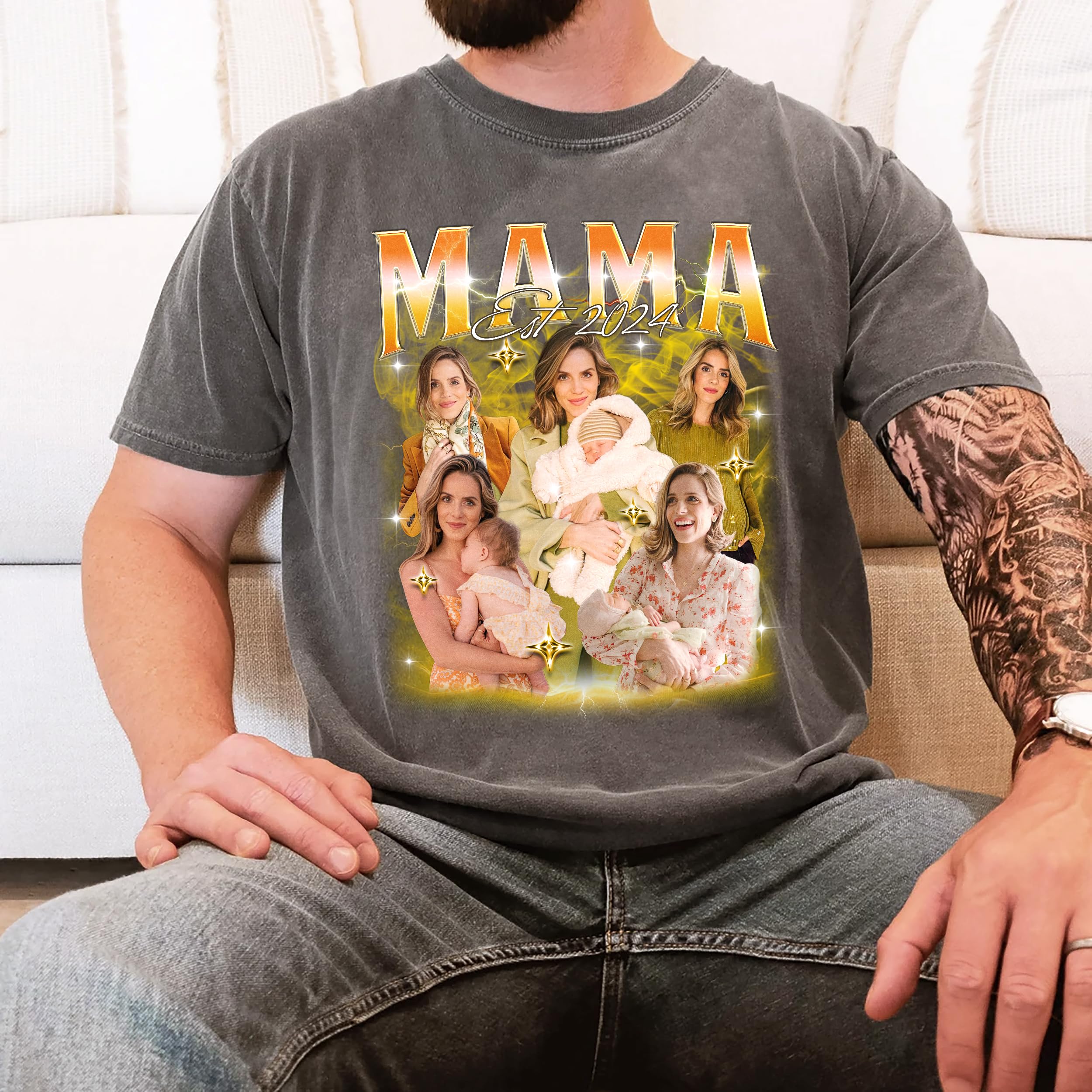 Mit & Mia Custom Bootleg Rap Tee Mom Shirt Custom Vintage Shirt Mama Collage T-Shirt Mom Photo Shirt Gift for Mom Mothers Day