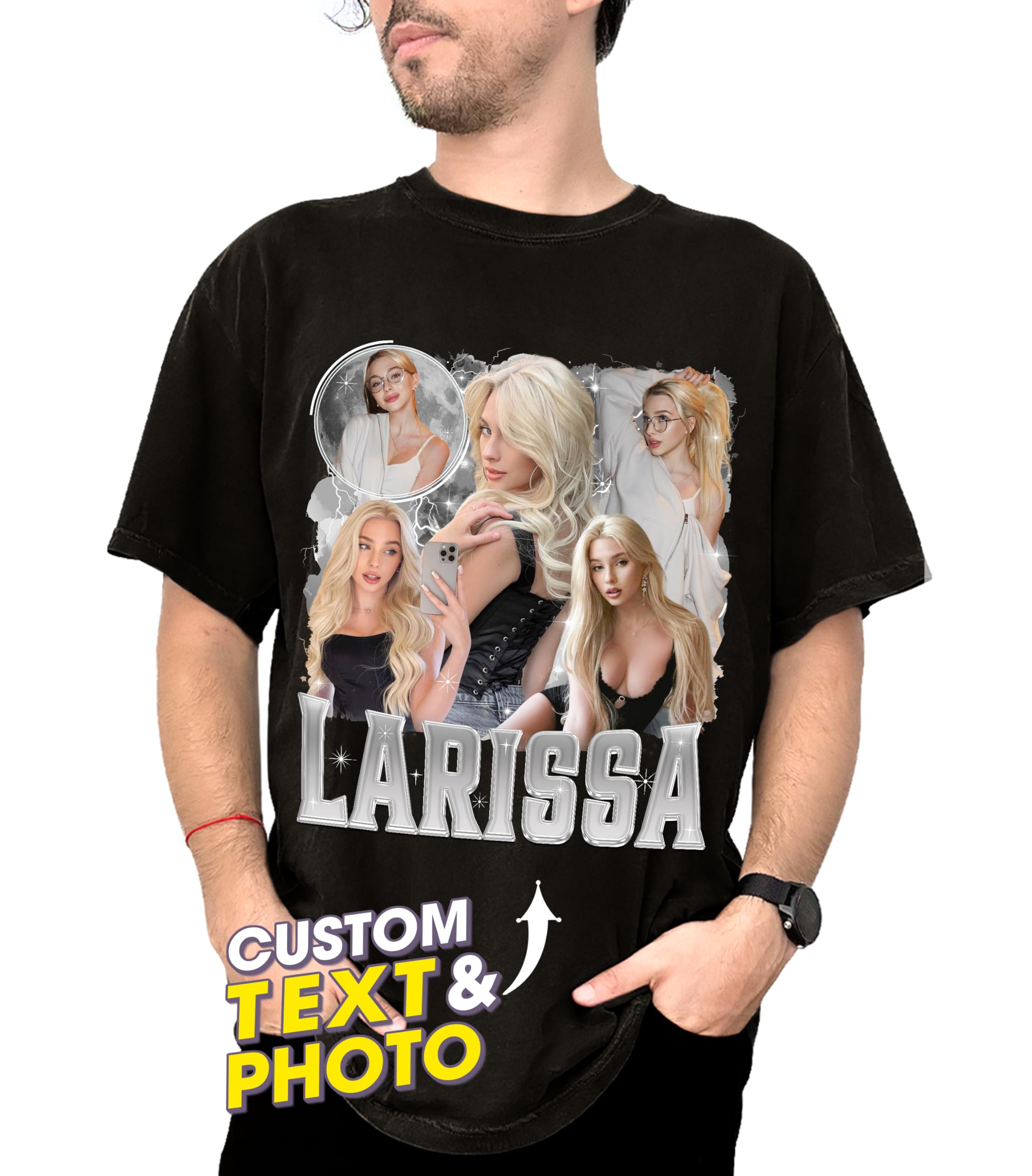 Custom Bootleg Rap Tee Girlfriend Face Shirt Custom T Shirts Custom Shirt for Boyfriend Girlfriend Custom Graphic Tees Christmas Valentine Gift