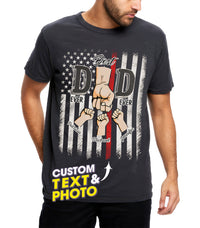 Custom Fathers Day Shirts, Personalized Best Dad Ever T-Shirt with Kids Name, Custom Dad Grandpa Shirt, for Husband, Gift from Kids