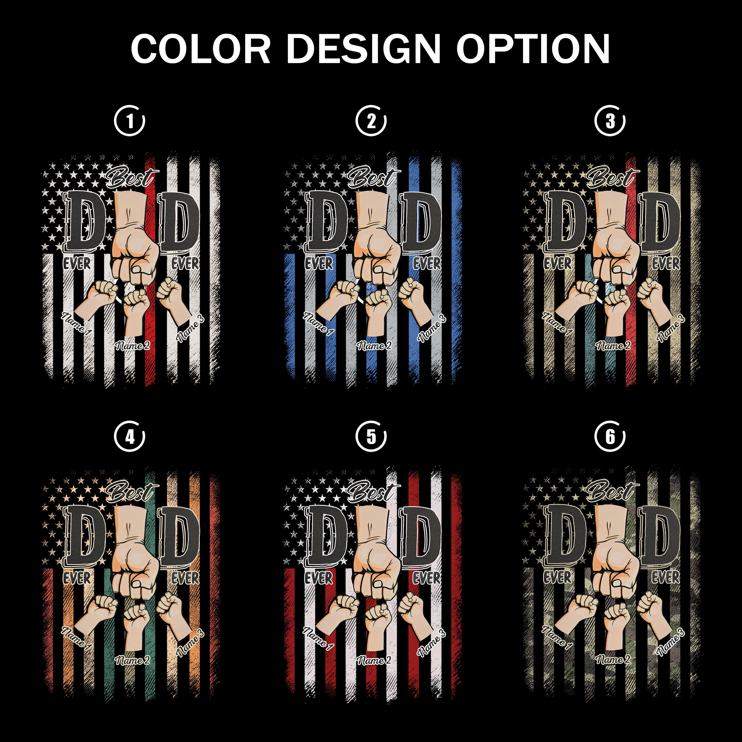 Custom Fathers Day Shirts, Personalized Best Dad Ever T-Shirt with Kids Name, Custom Dad Grandpa Shirt, for Husband, Gift from Kids