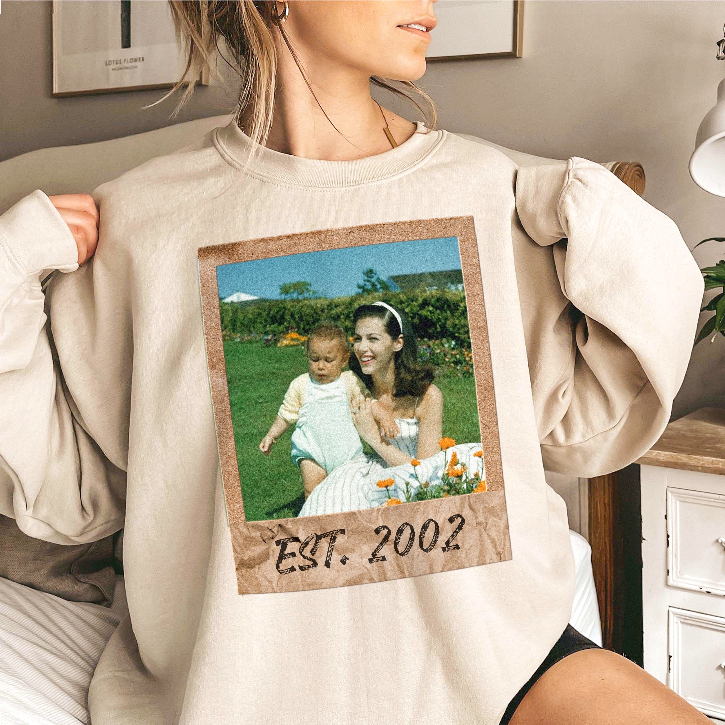 Mit & Mia Custom Vintage Shirts Custom Your Own Shirt with Photo and Year Birthday Gift for Boyfriend Girlfriend Tshirt with Picture Photo Shirt