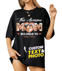Custom Mom Shirt, for Mom, Customize Tshirt with Photo, This Mom Belongs to Vintage Tee, Mother's Day Shirts for Women