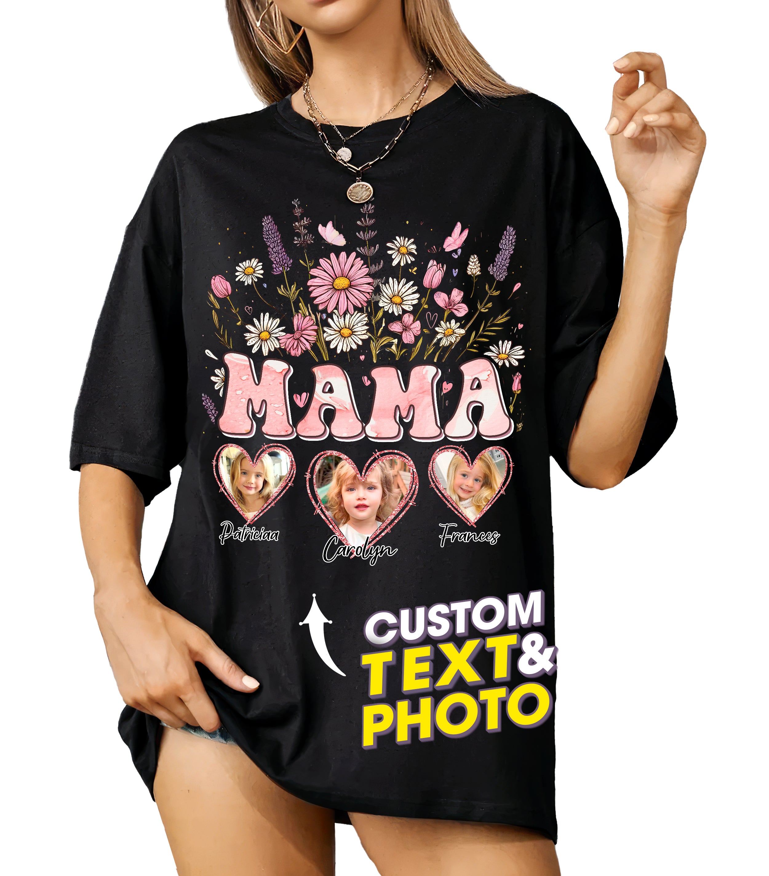 Mit & Mia Custom Mom Shirt, for Mom, Customize Tshirt with Photo, Shirts for Mama Vintage Tee Custom Face Shirt, Mother's Day Shirts for Women
