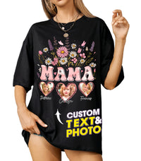 Mit & Mia Custom Mom Shirt, for Mom, Customize Tshirt with Photo, Shirts for Mama Vintage Tee Custom Face Shirt, Mother's Day Shirts for Women