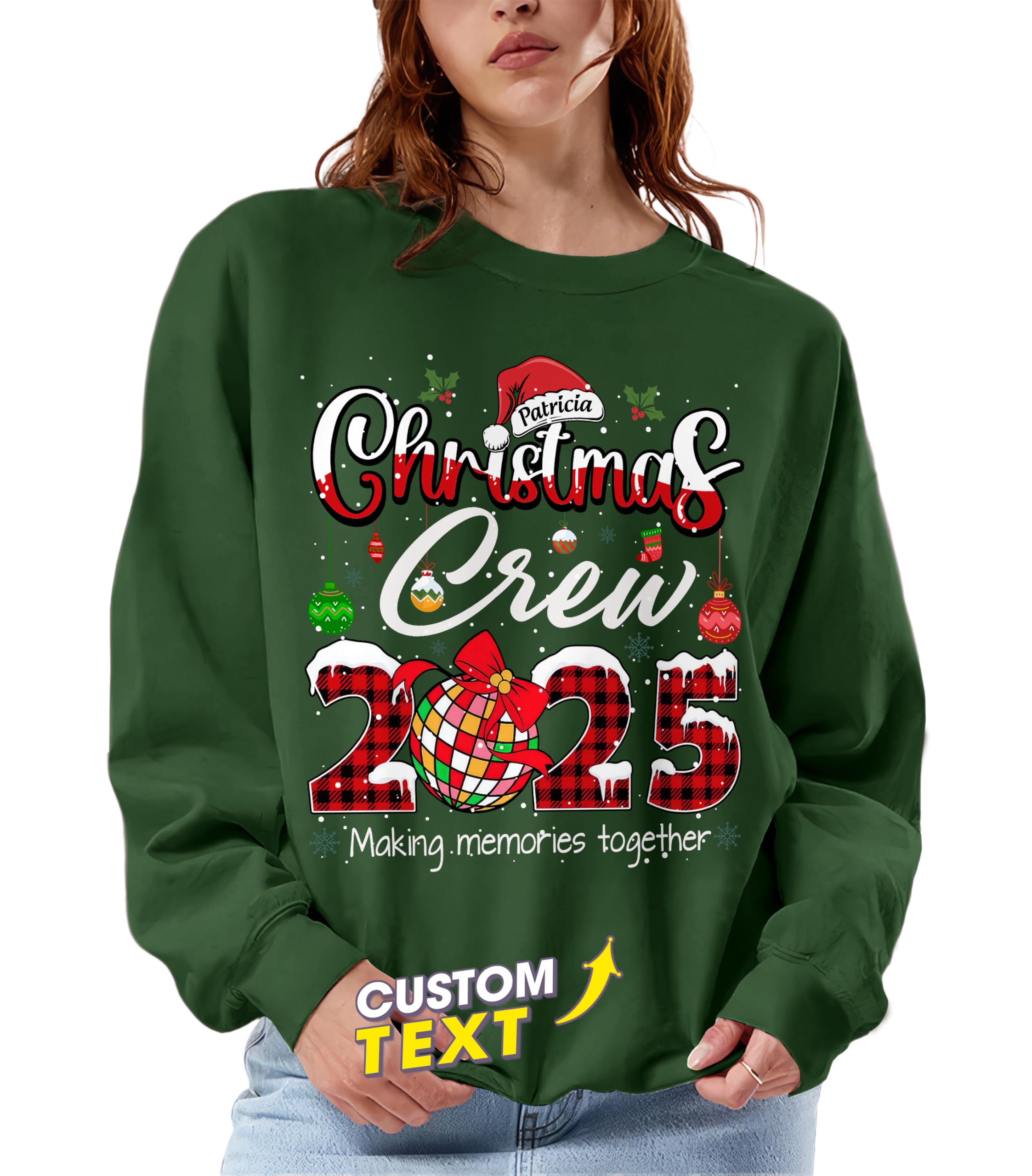 Custom Family Christmas 2025 Shirt Customize Sweater Custom Matching Christmas Crew 2025 Shirts Outfit Xmas Squad Santa T-Shirt