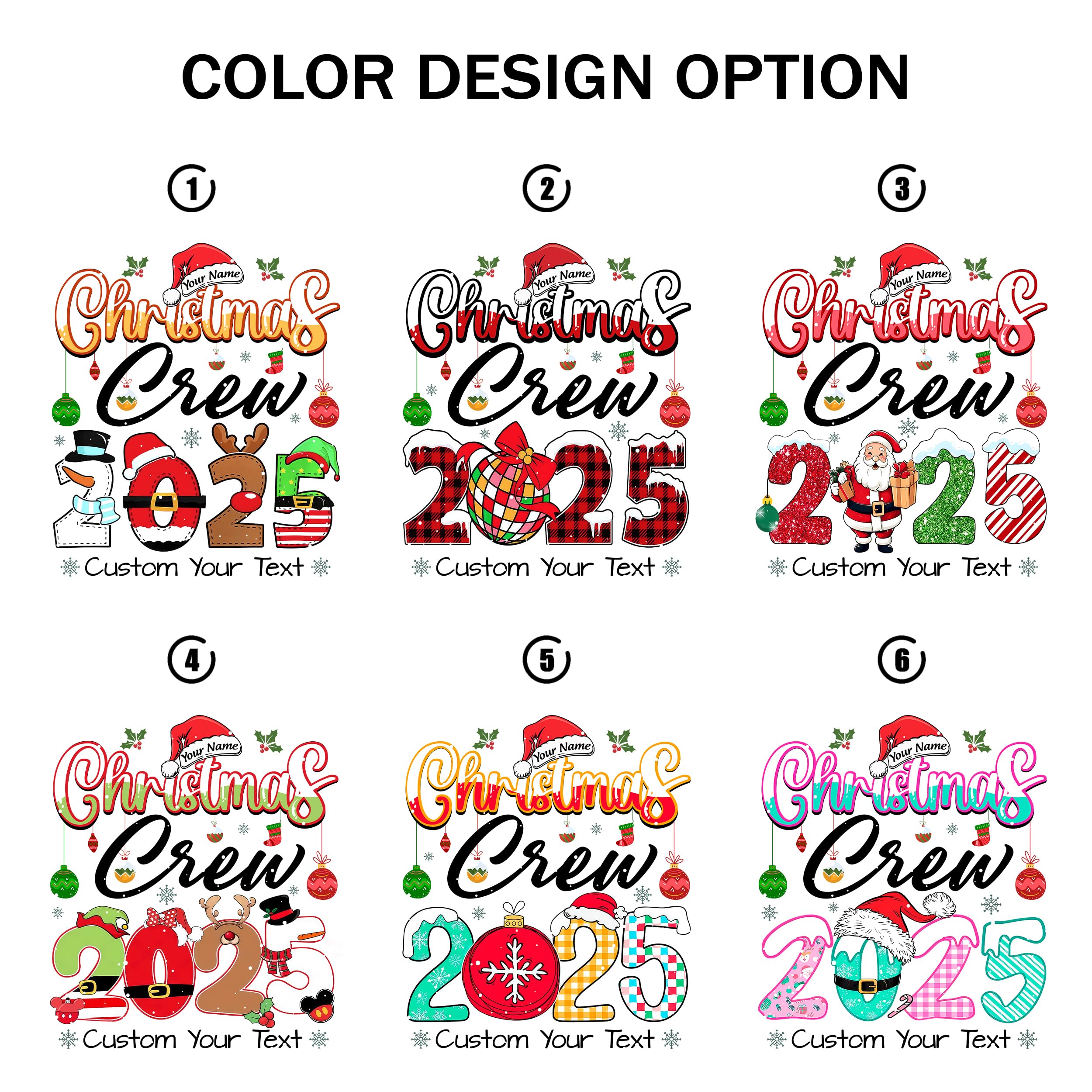 Custom Family Christmas 2025 Shirt Customize Sweater Custom Matching Christmas Crew 2025 Shirts Outfit Xmas Squad Santa T-Shirt