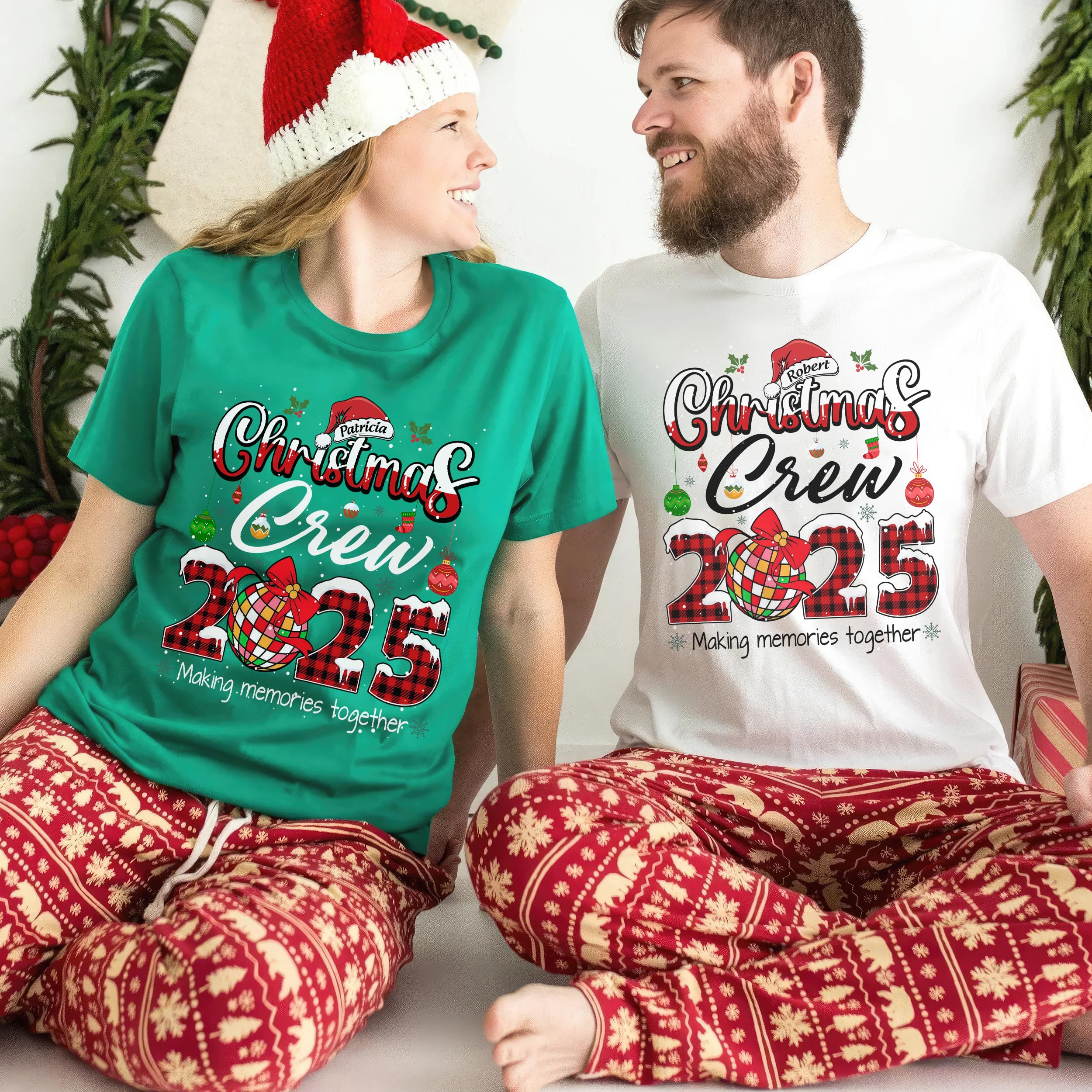 Custom Family Christmas 2025 Shirt Customize Sweater Custom Matching Christmas Crew 2025 Shirts Outfit Xmas Squad Santa T-Shirt