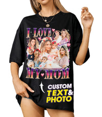 Custom Bootleg Rap Shirt for Mom for Mom, Customize Tshirt with Photo, Shirts for Mama Vintage Tee Custom Face Shirt, Mother's Day Shirts for Women