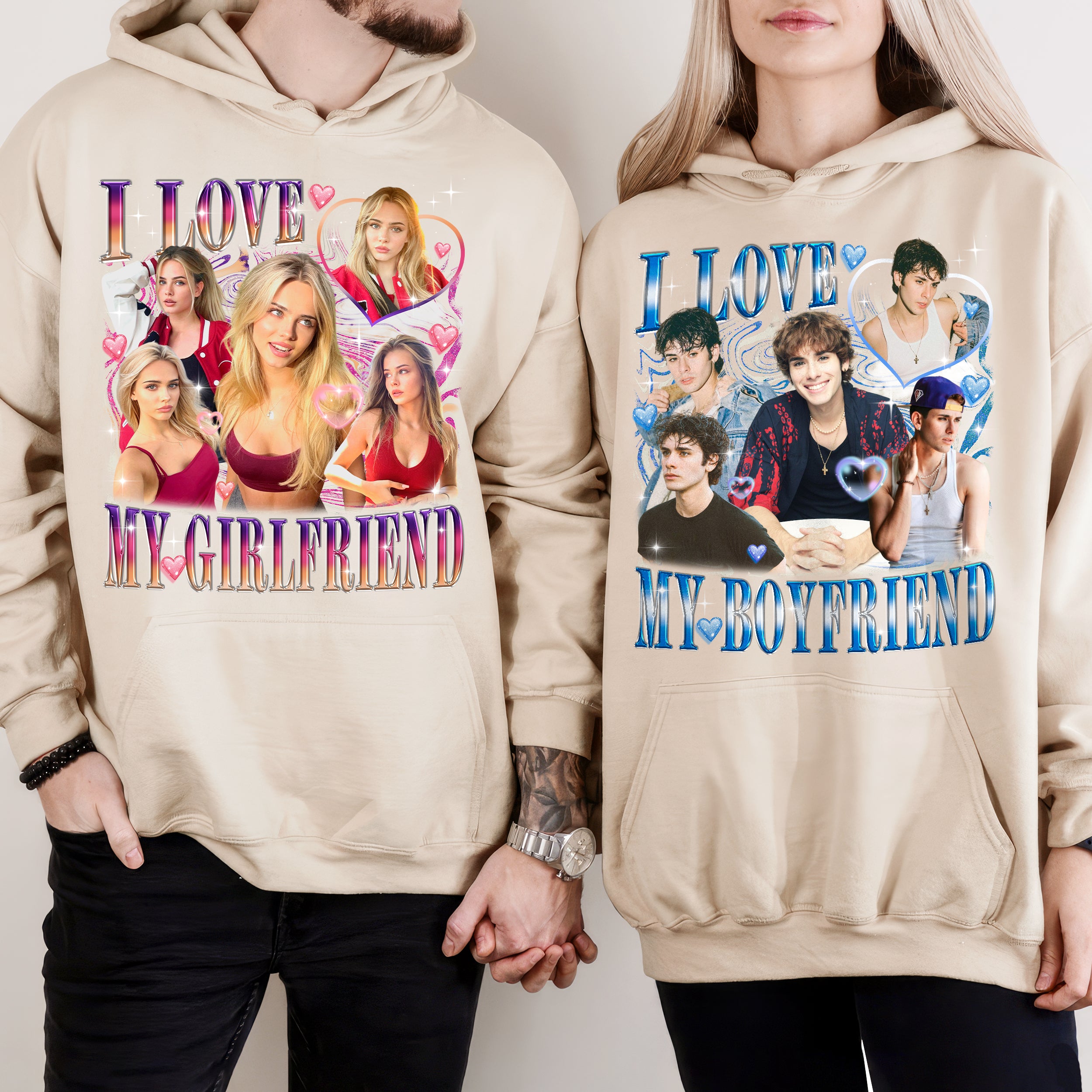 Custom Shirts Custom I Love My Girlfriend T Shirt Custom Girlfriend Face Shirt for Boyfriend I Heart Custom Shirt Bootleg Rap Tee Valentines Gift for Him Her