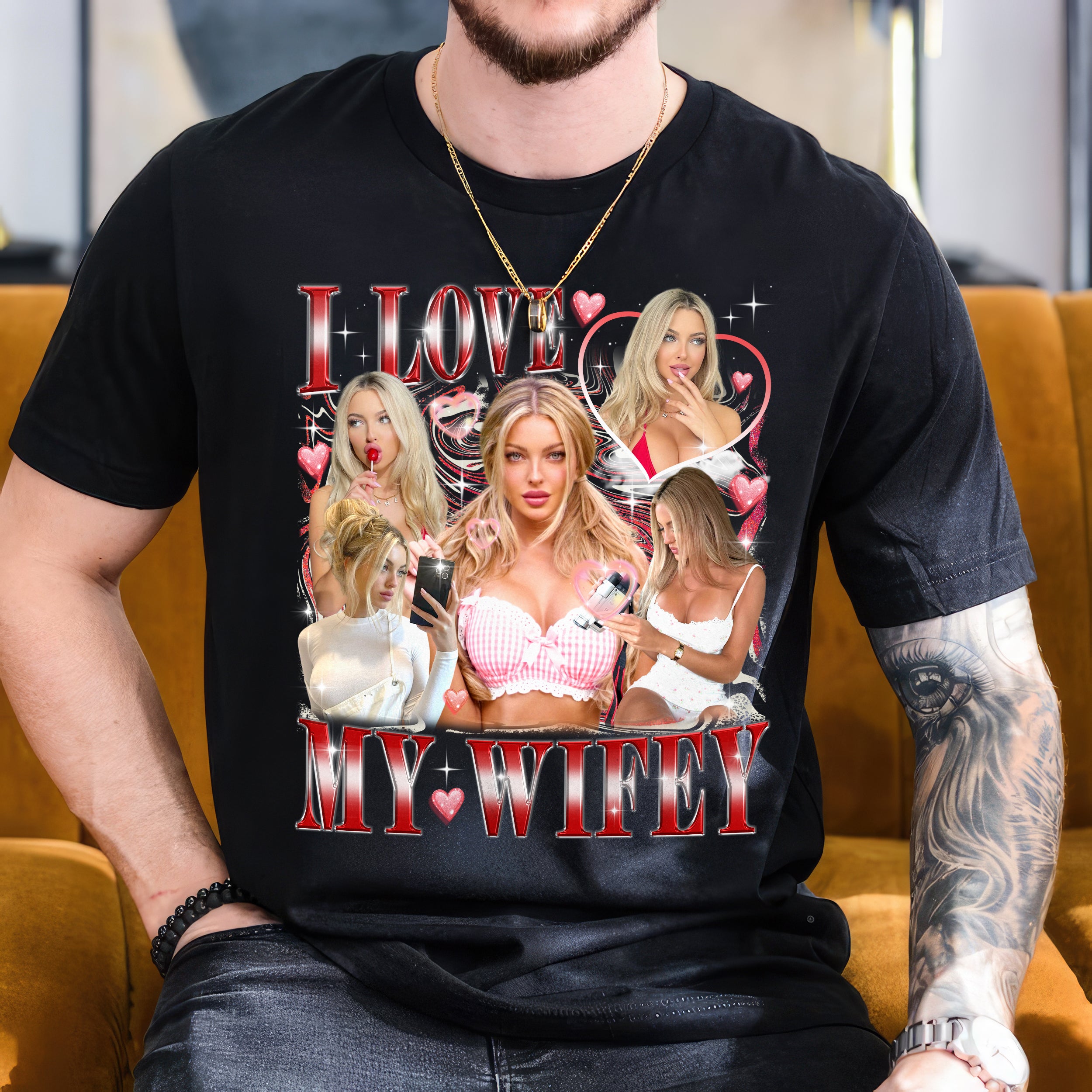 Custom Shirts Custom I Love My Girlfriend T Shirt Custom Girlfriend Face Shirt for Boyfriend I Heart Custom Shirt Bootleg Rap Tee Valentines Gift for Him Her