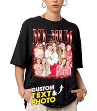 Custom Bootleg Rap Tee, for Mom, Customize Tshirt with Photo, Shirts for Mama Custom Face Shirt, Mother's Day Shirts for Women