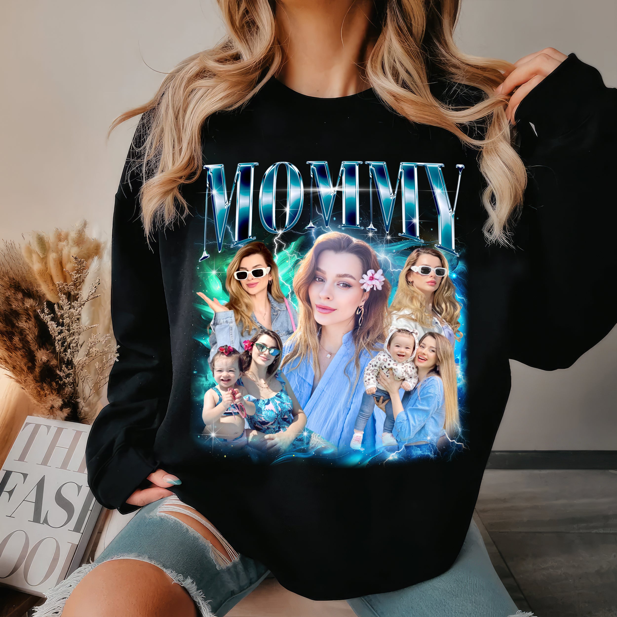 Custom Bootleg Rap Tee, for Mom, Customize Tshirt with Photo, Shirts for Mama Custom Face Shirt, Mother's Day Shirts for Women
