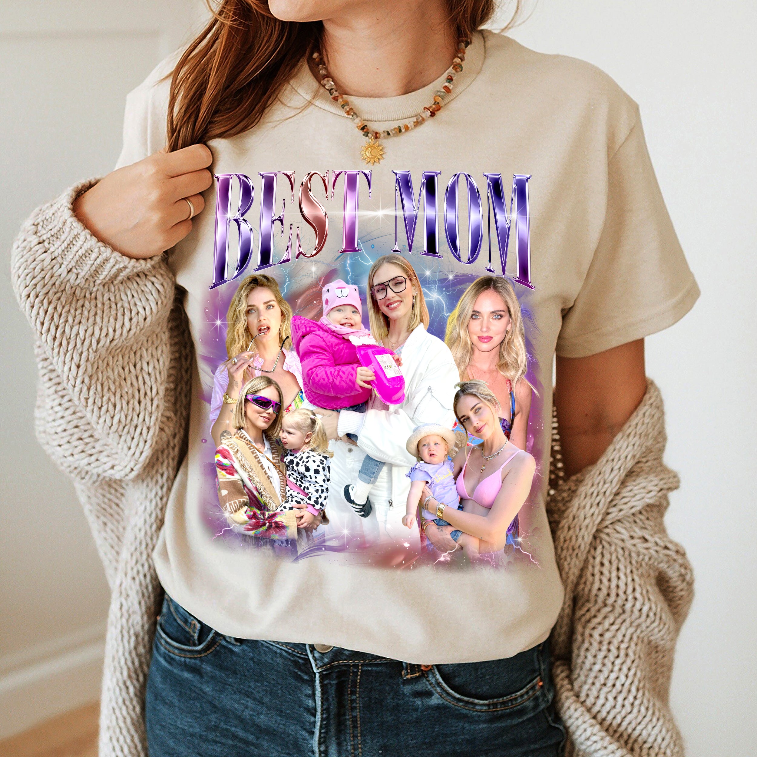 Custom Bootleg Rap Tee, for Mom, Customize Tshirt with Photo, Shirts for Mama Custom Face Shirt, Mother's Day Shirts for Women