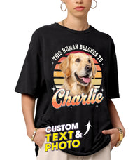 Mit & Mia Custom T Shirts, Custom Dog Shirt, Vintage Tee with Pet Photo for Boyfriend Girlfriend, Cat Mom Shirt, Customized Pet Shirts, Gift for Dog Cat Lovers