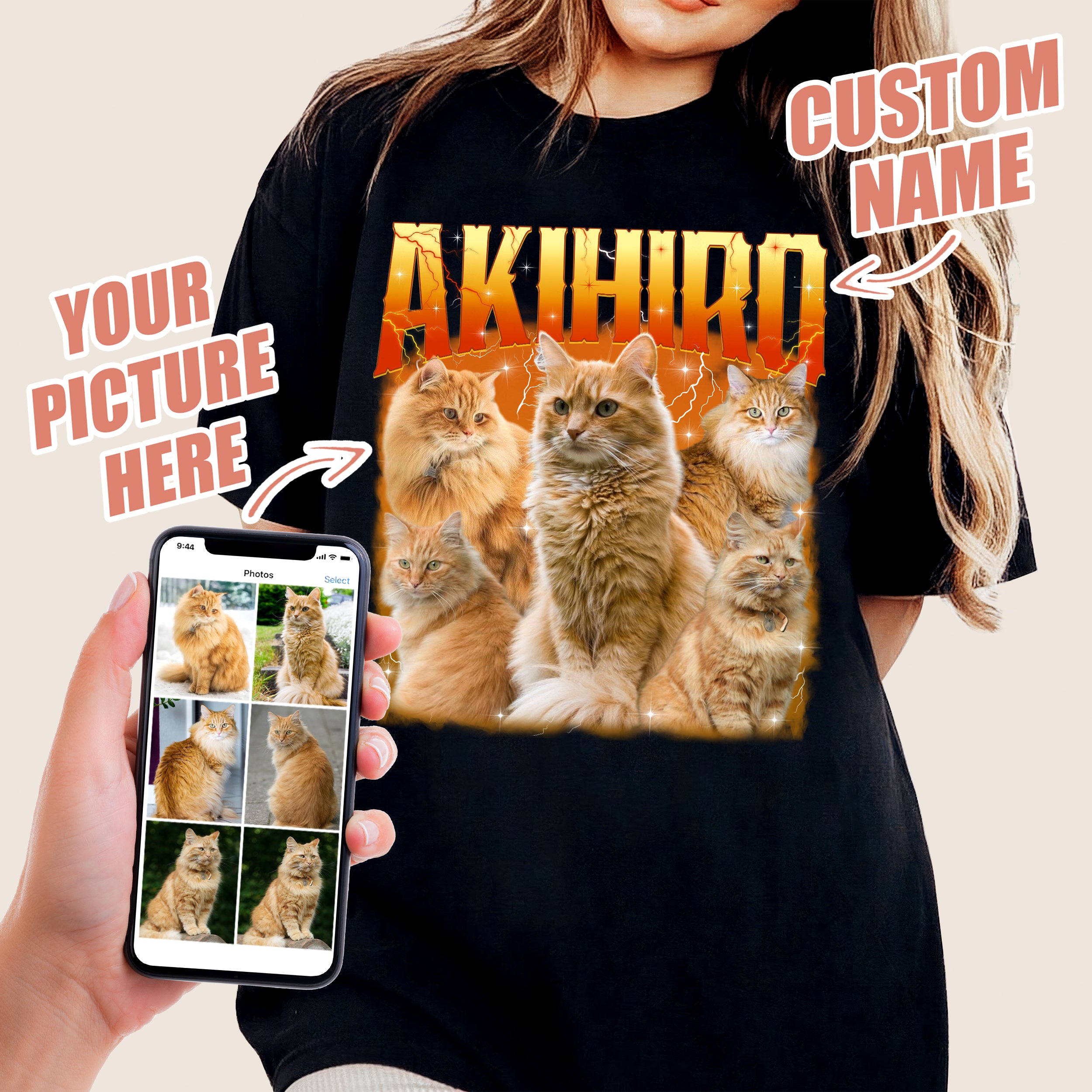 Mit & Mia Custom T Shirts, Custom Dog Shirt, Vintage Bootleg Rap Tee for Boyfriend Girlfriend, Cat Mom Shirt, Customized Pet Shirts, Gift for Dog Cat Lovers