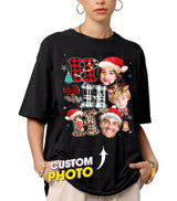 Custom Christmas Shirt with Photo Face Ugly Christmas Sweater Funny Shirt Personalized Photo Shirts Matching Family