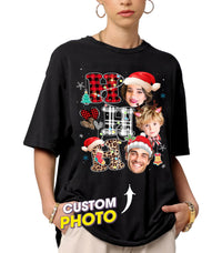 Custom Christmas Shirt with Photo Face Ugly Christmas Sweater Funny Shirt Personalized Photo Shirts Matching Family