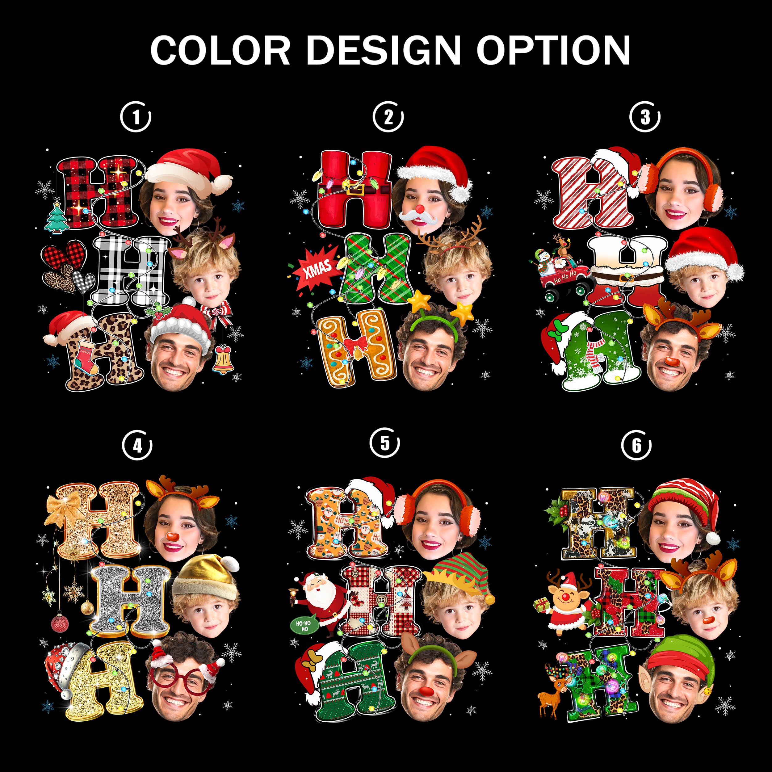 Custom Christmas Shirt with Photo Face Ugly Christmas Sweater Funny Shirt Personalized Photo Shirts Matching Family