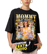 Custom Your Own Bootleg Rap Tee for Mom Customize Tshirt with Photo Shirts for Mama Custom Face Shirt Mother's Day Shirts for Women