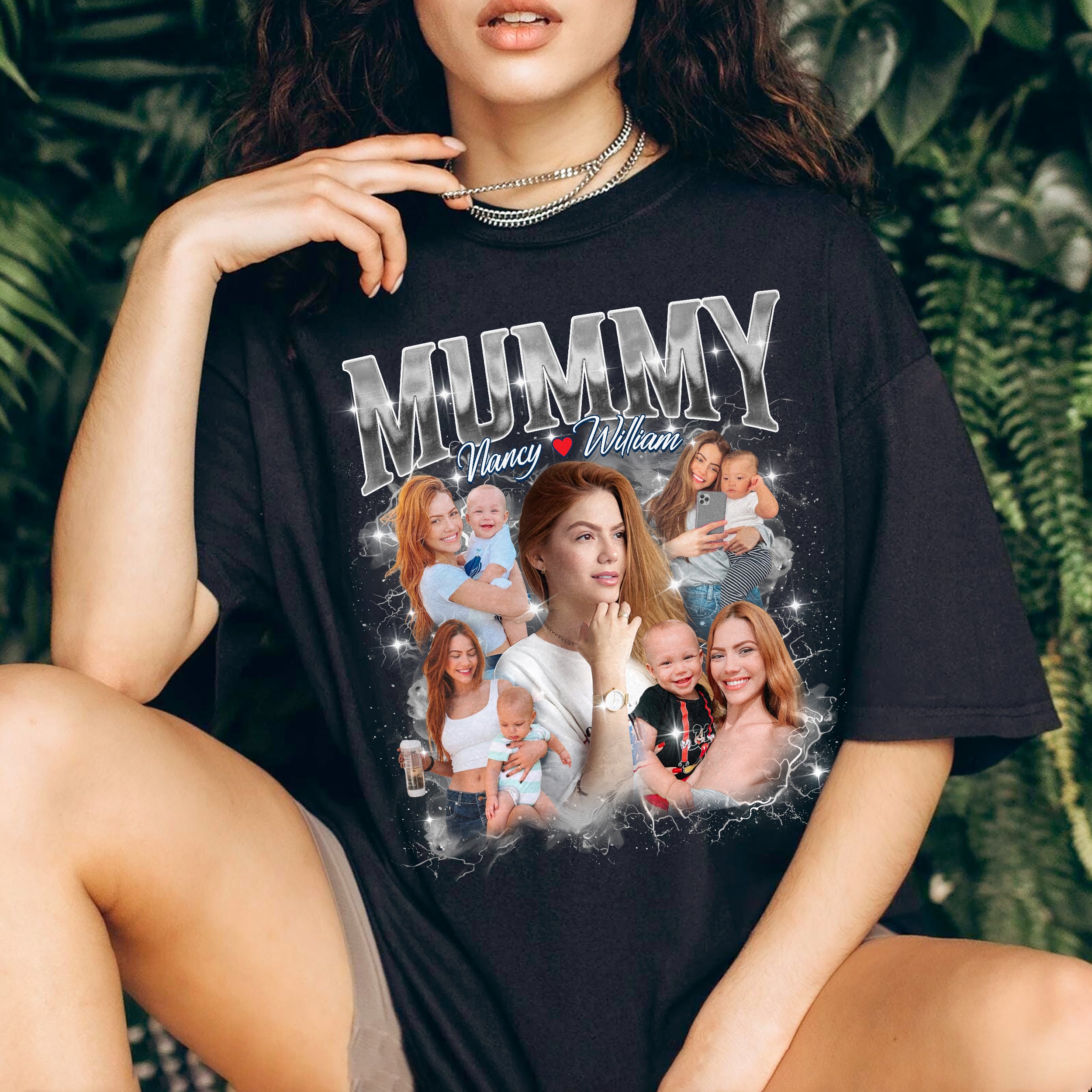Custom Your Own Bootleg Rap Tee for Mom Customize Tshirt with Photo Shirts for Mama Custom Face Shirt Mother's Day Shirts for Women