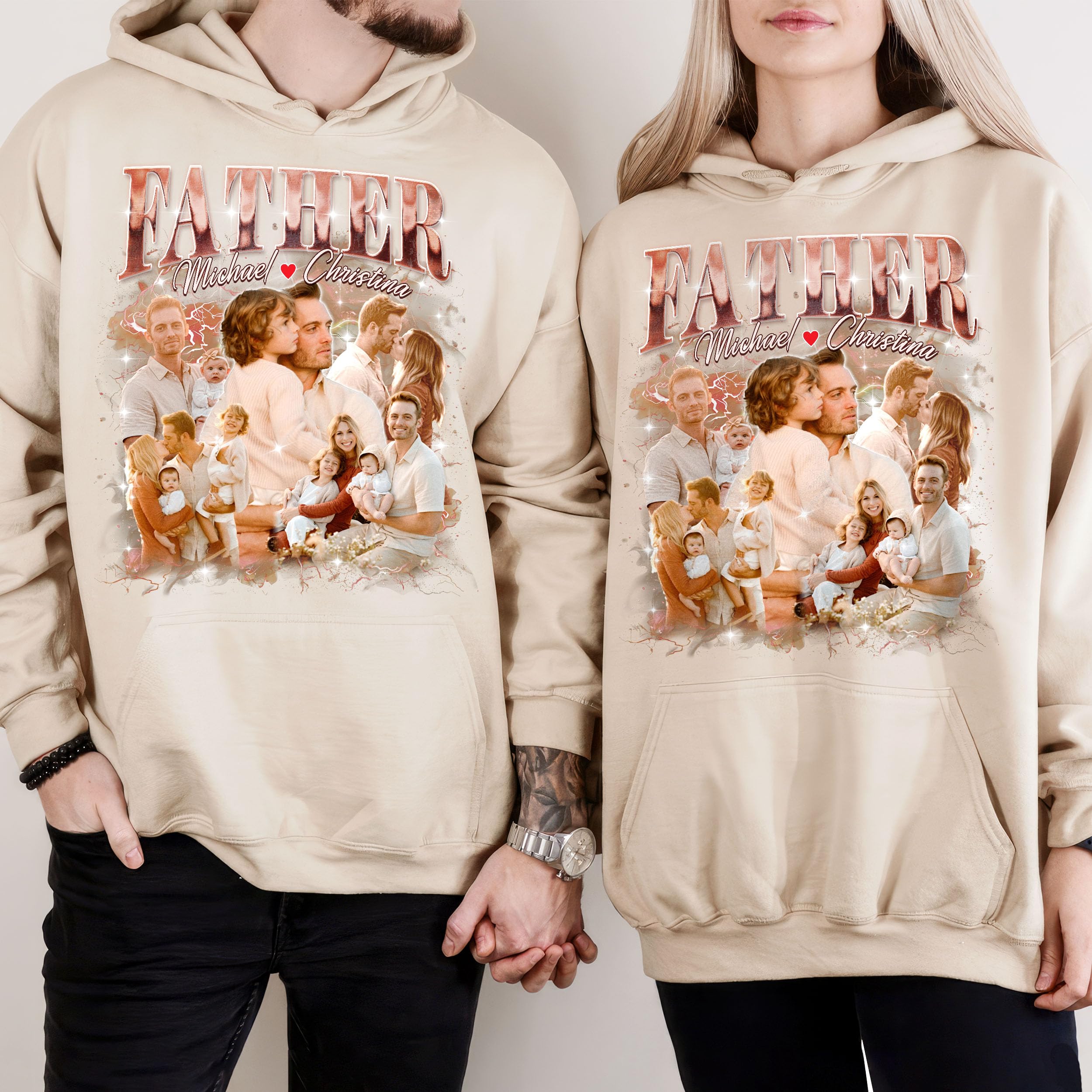 Custom Shirts for Dad Personalized Shirt with Photos Custom Bootleg Rap Tee Face Shirts for Dad from Daughter Son