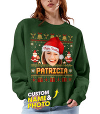 Custom Shirt Face Ugly Christmas Shirt with Photo Customize Matching Family Sweatshirts T Shirts for Women Men