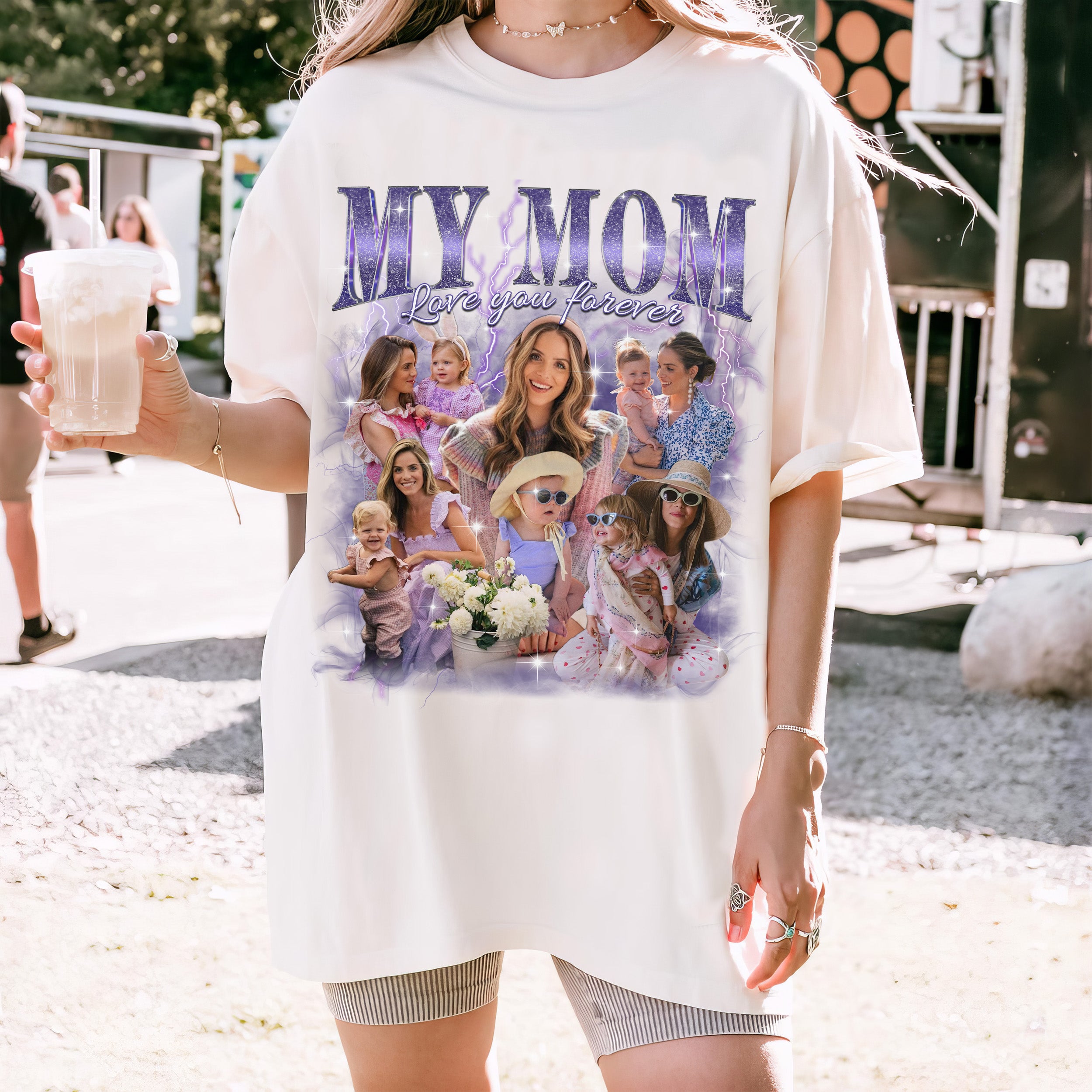 Custom Your Own Bootleg Rap Tee Custom for Mom Best Mom Shirt with Face Mommy Photo Vintage T Shirts Personalized Gifts from Daughter Son