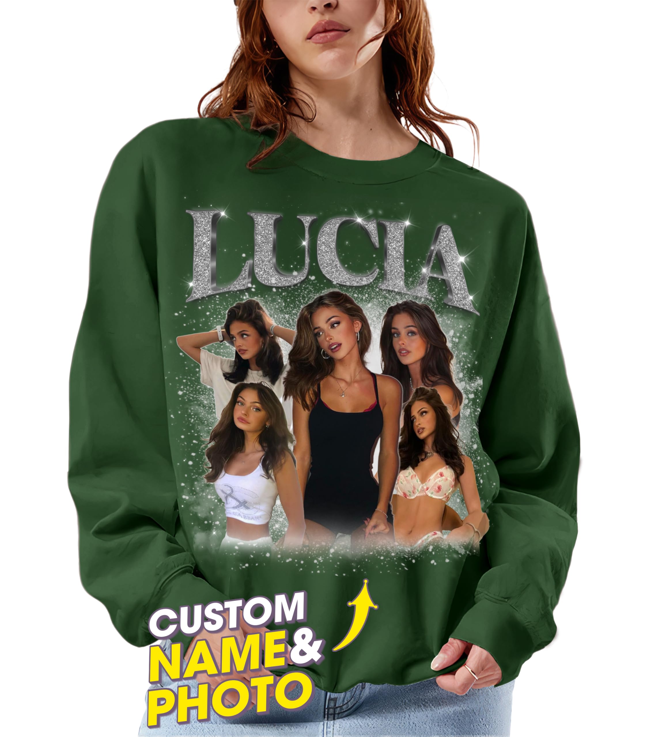 Custom Bootleg Rap Tee & Sweatshirts for Women & Men - Crewneck Shirts for Boyfriend & Girlfriend - Face Shirt Gift for Valentines, Halloween & Christmas