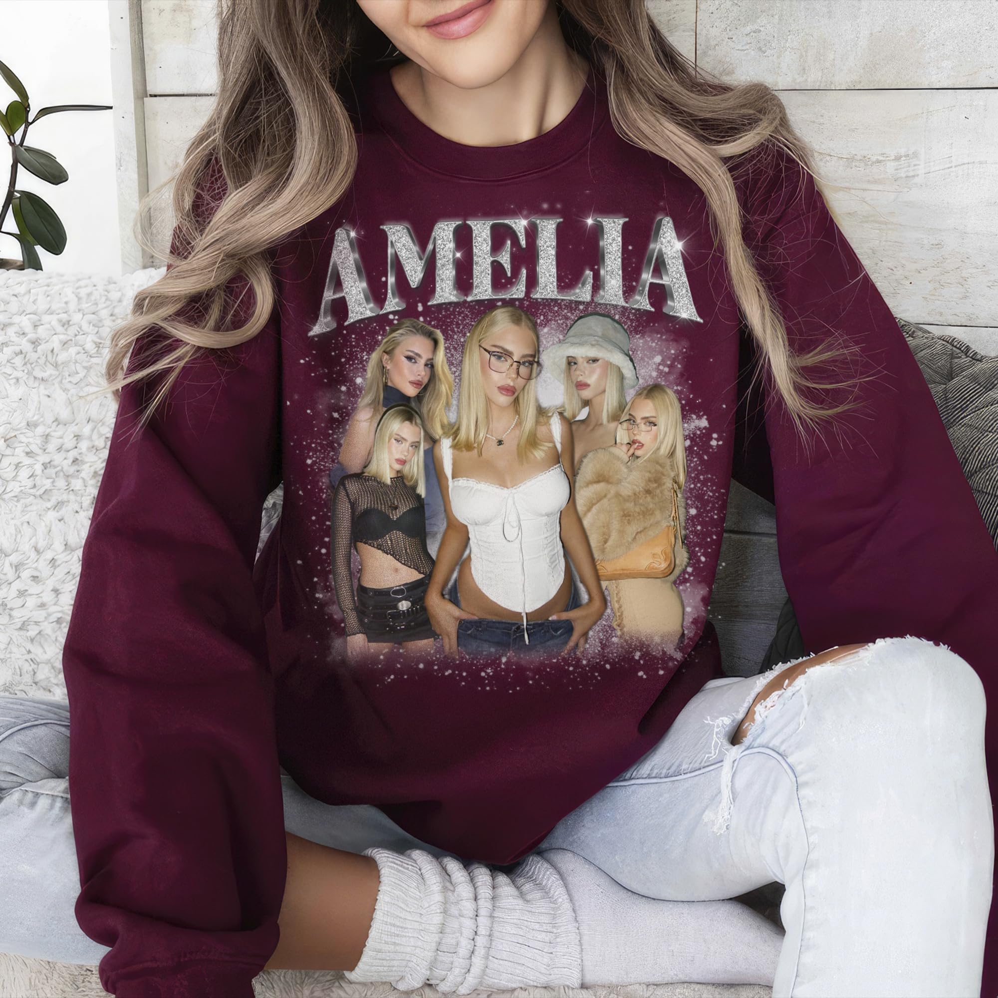 Custom Bootleg Rap Tee & Sweatshirts for Women & Men - Crewneck Shirts for Boyfriend & Girlfriend - Face Shirt Gift for Valentines, Halloween & Christmas