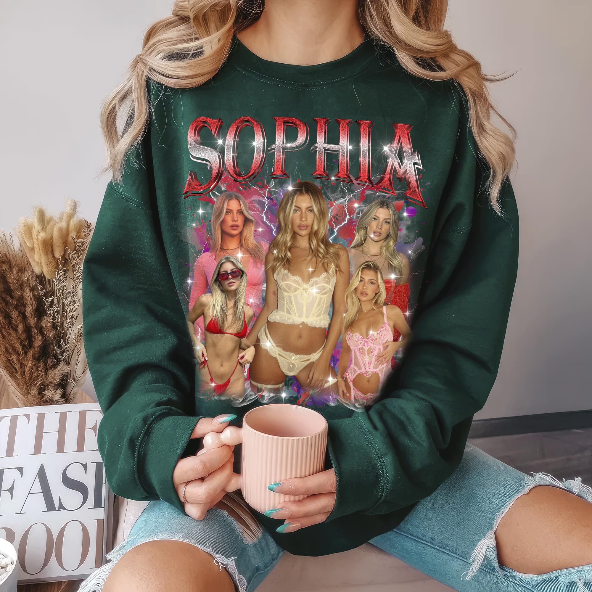 Custom Sweatshirts with Photo Design Your Own Bootleg Rap Shirt Custom Crewneck Shirts for Boyfriend Girlfriend Face Shirt Gift for Valentines Halloween Christmas