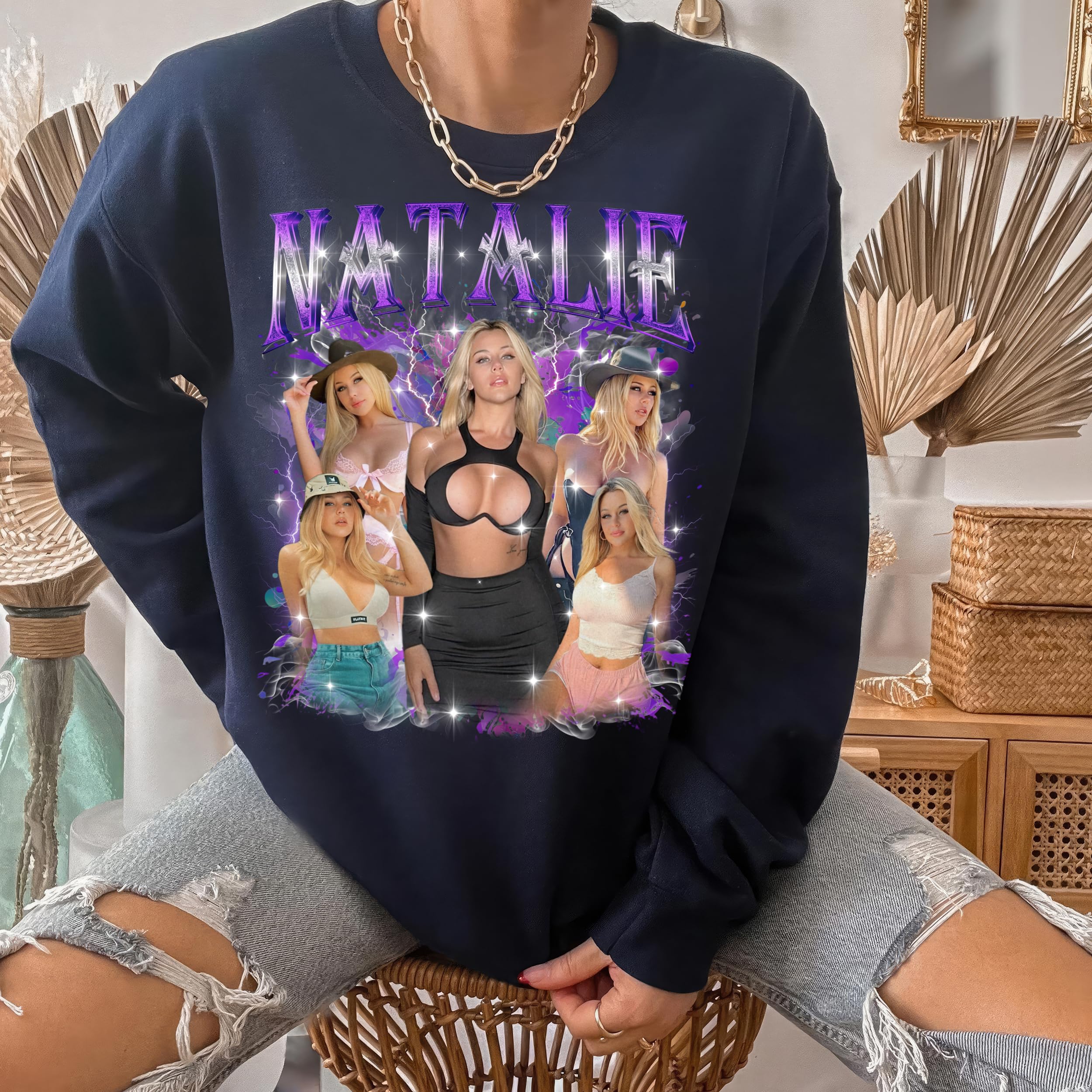 Custom Sweatshirts with Photo Design Your Own Bootleg Rap Shirt Custom Crewneck Shirts for Boyfriend Girlfriend Face Shirt Gift for Valentines Halloween Christmas