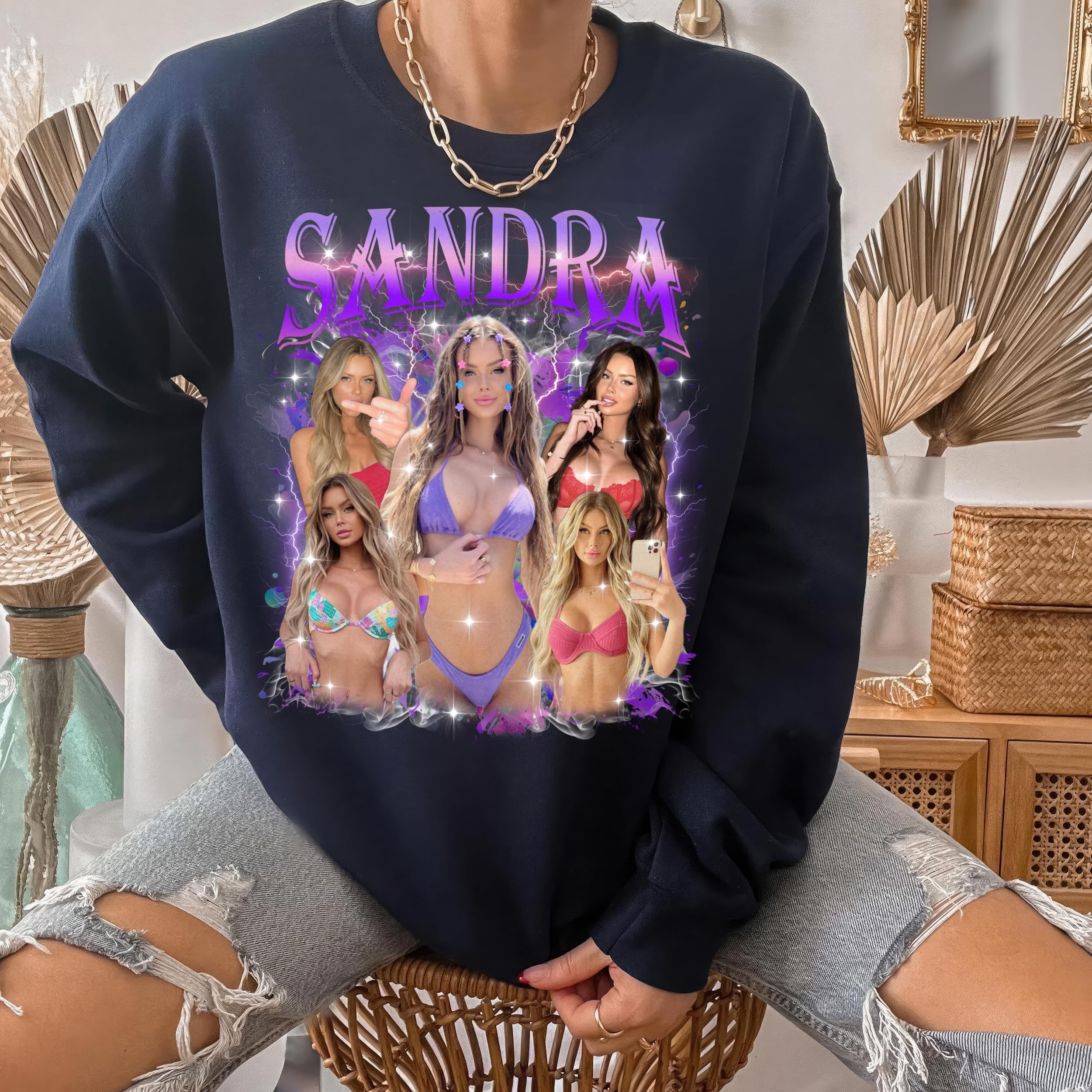 Personalized Shirt Bootleg Rap Tee Shirt Custom Sweatshirts for Women Custom Crewneck Shirts for Boyfriend Girlfriend Vintage Face Shirt Gift for Valentines Halloween Christmas