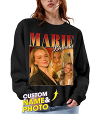 Custom Bootleg Rap Shirt & Sweatshirt with Photo - Boyfriend/Girlfriend Face Shirt Gift for Valentines, Halloween & Christmas