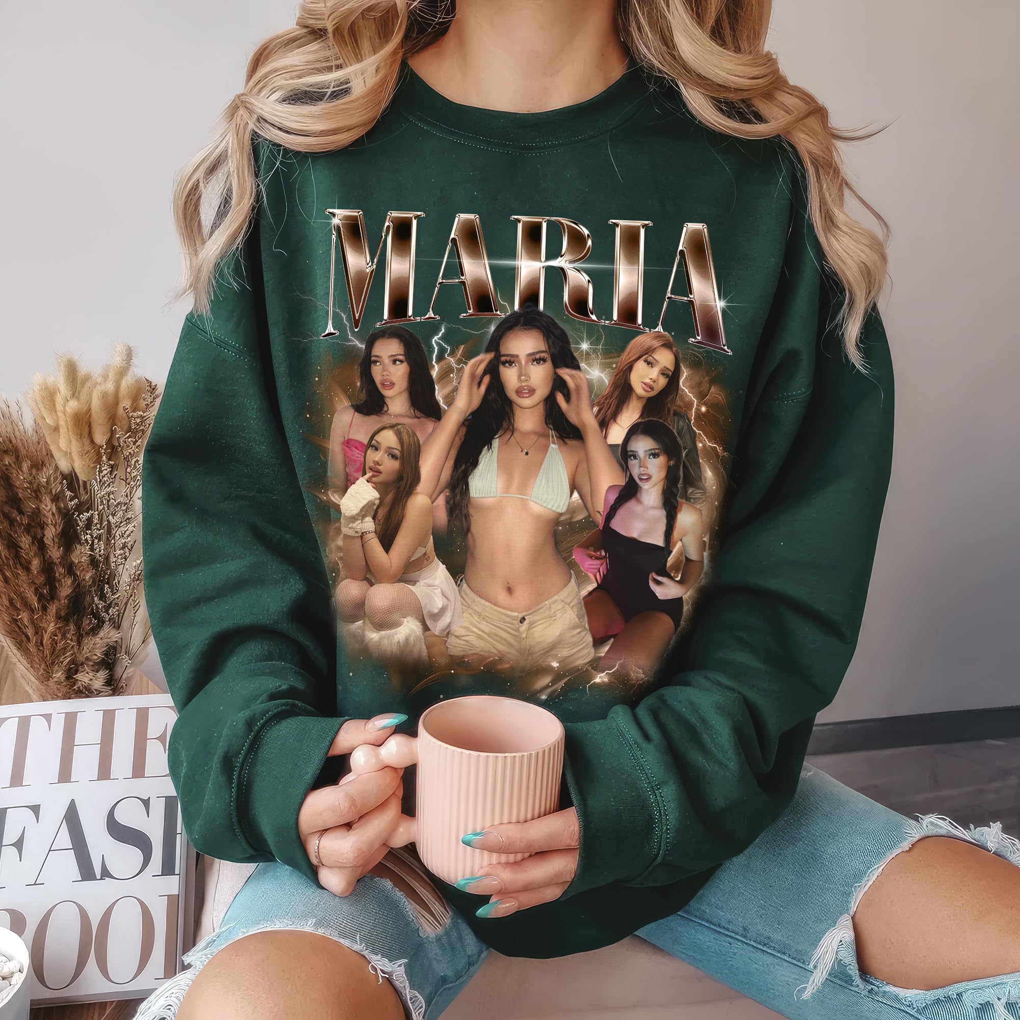 Custom T Shirts Bootleg Girlfriend Shirt Sweatshirts for Women Custom Crewneck Shirts for Boyfriend Face Shirt with Photo Gift for Valentines Halloween Christmas