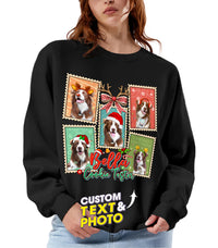 Custom Christmas Sweatshirts Custom Pet Shirt for Men Women Christmas 2025 Matching Family Shirt Photo Collage Personalized Dog Cat Lovers T-Shirt with Picture