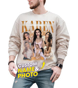 Custom Bootleg Rap Tee Custom Shirts and Sweatshirts for Women Personalized Crewneck Shirts for Boyfriend Girlfriend Face Shirt Gift for Valentine's Day Christmas