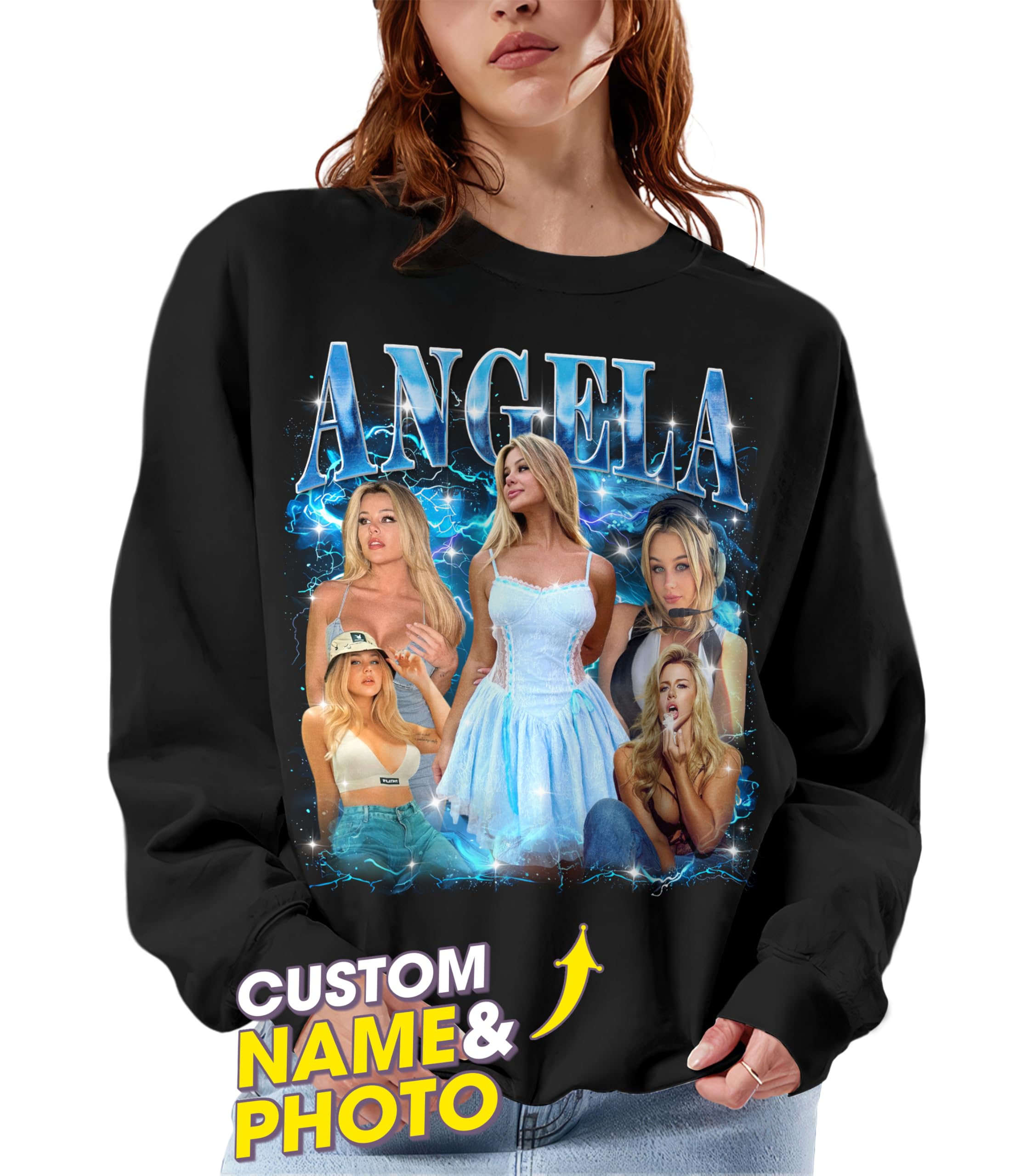 Custom Bootleg Rap Shirt & Sweatshirt for Women & Men - Crewneck Shirts for Boyfriend & Girlfriend - Face Shirt Gift for Valentines, Halloween & Christmas